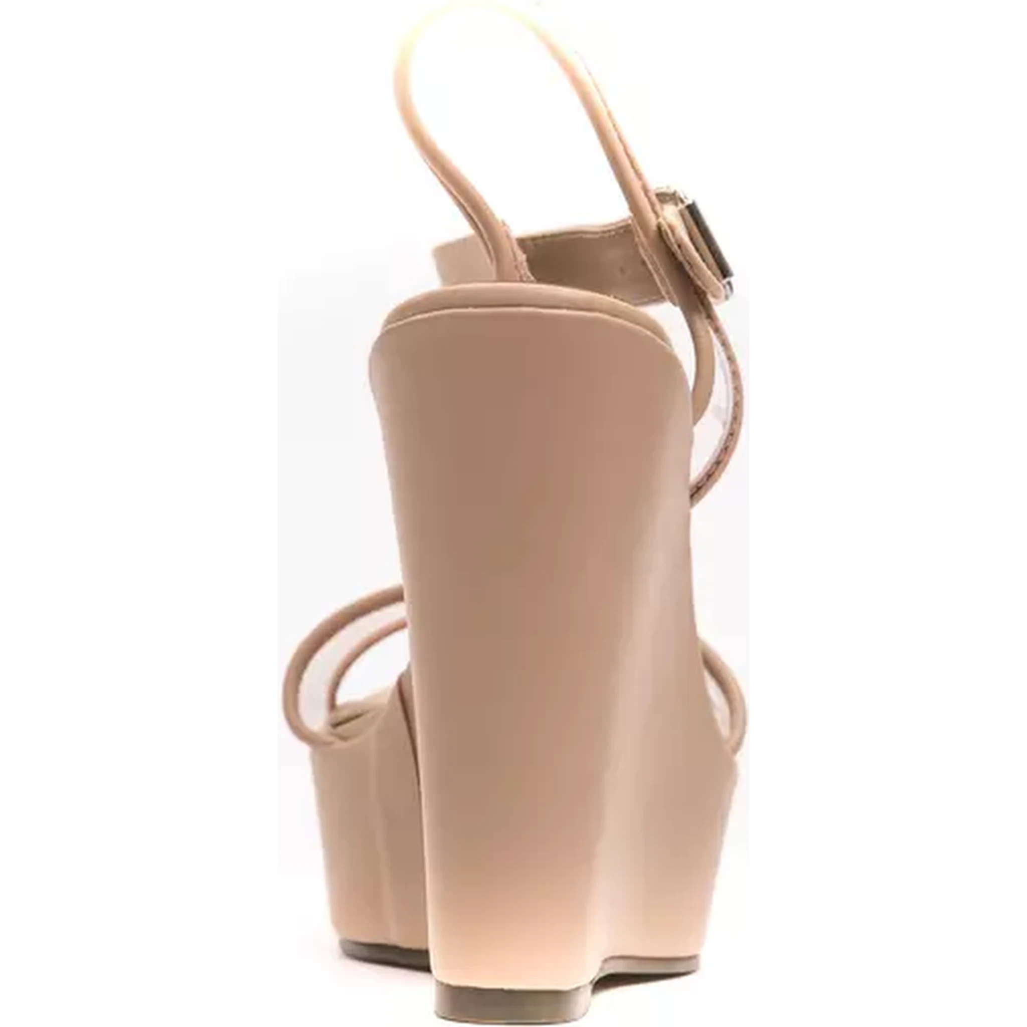 Women's beige wedge sandal