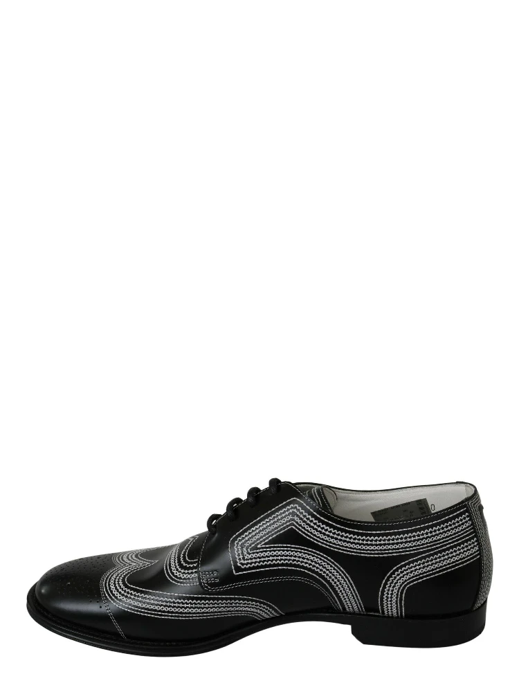 Black Leather Derby Formal White Lace Shoes alternative