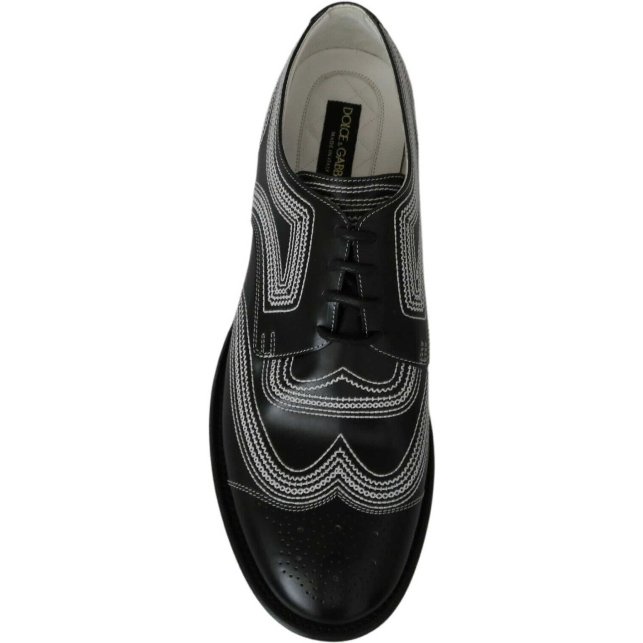 Black Leather Derby Formal White Lace Shoes