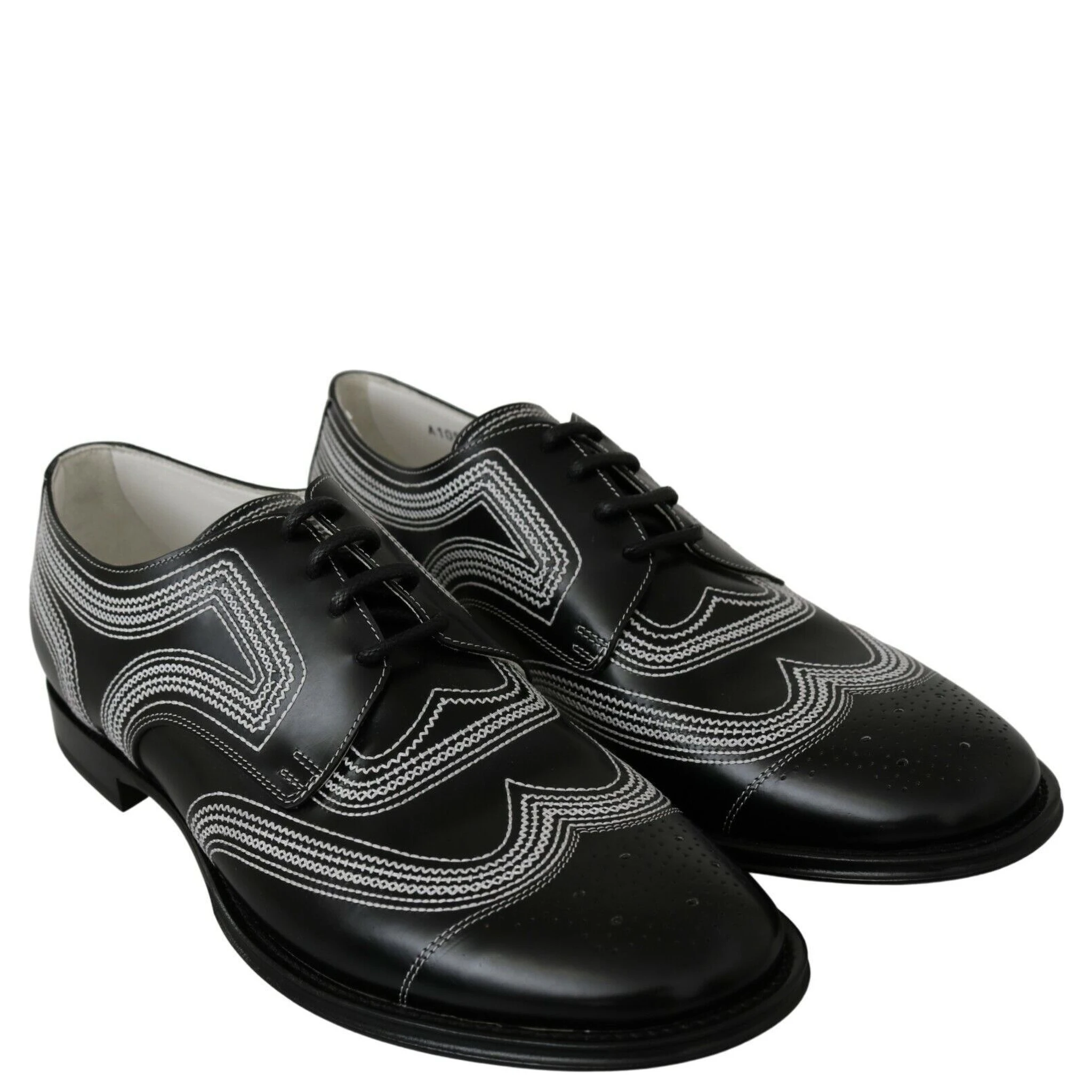 Black Leather Derby Formal White Lace Shoes