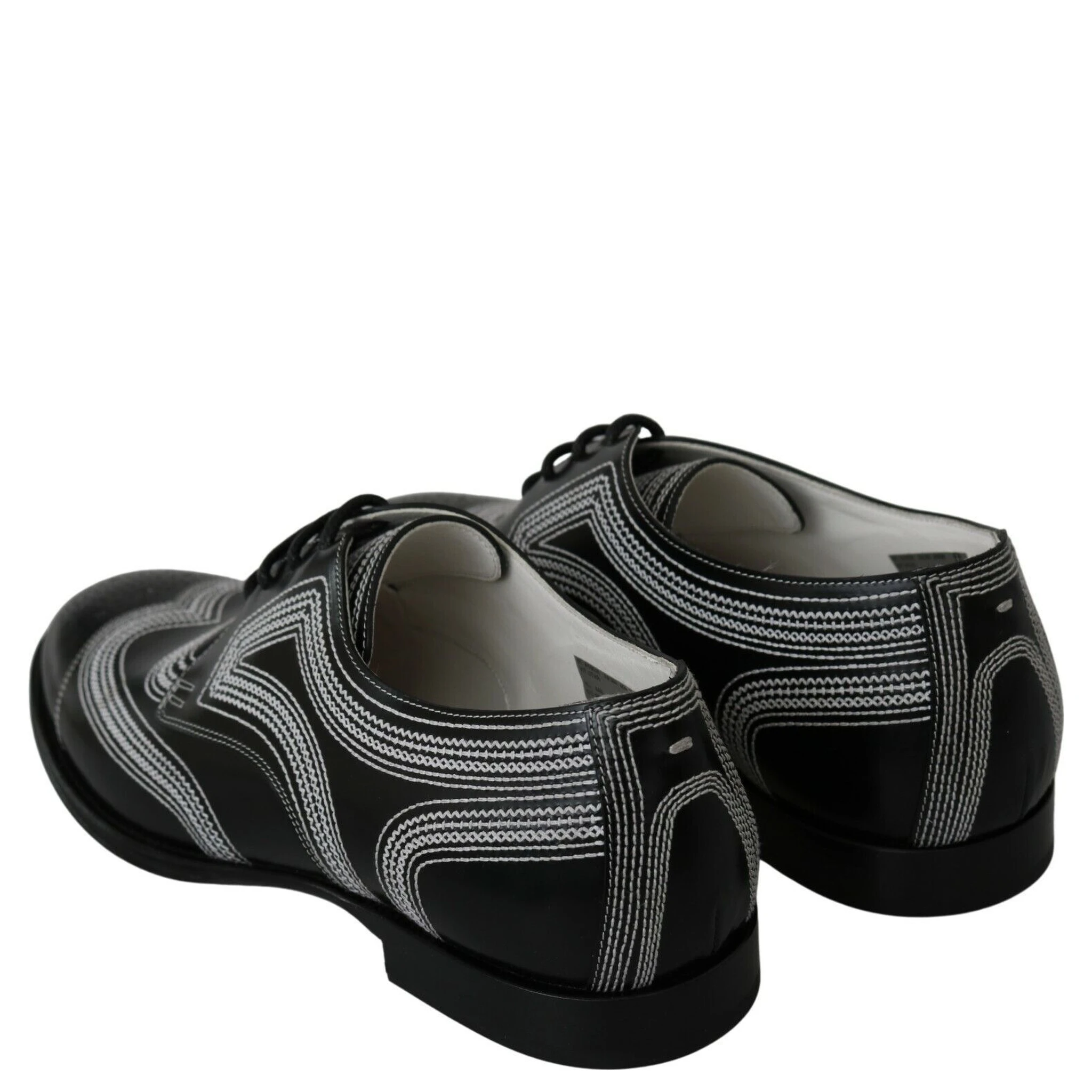 Black Leather Derby Formal White Lace Shoes