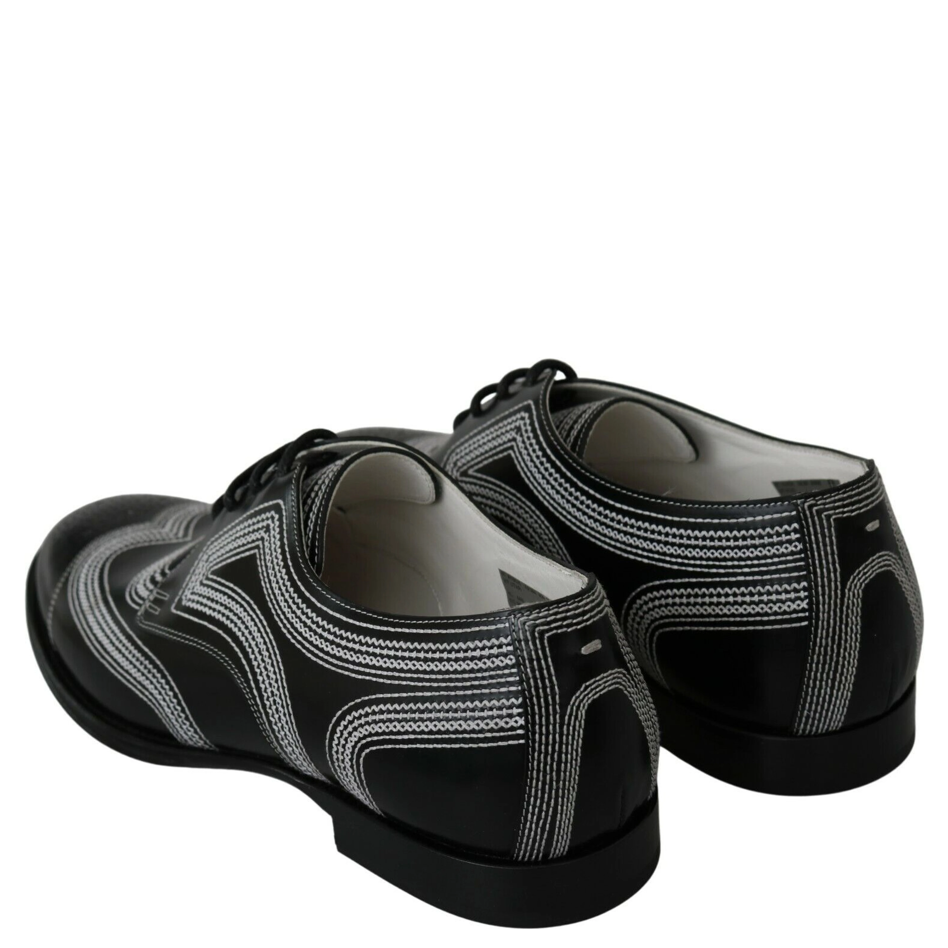 Black Leather Derby Formal White Lace Shoes