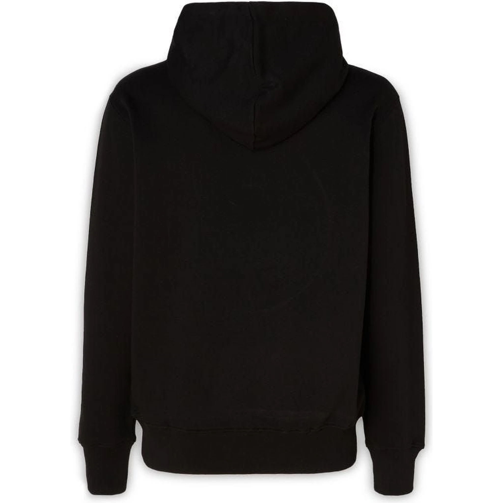 Black Cotton Logo Details Hooded Sweatshirt