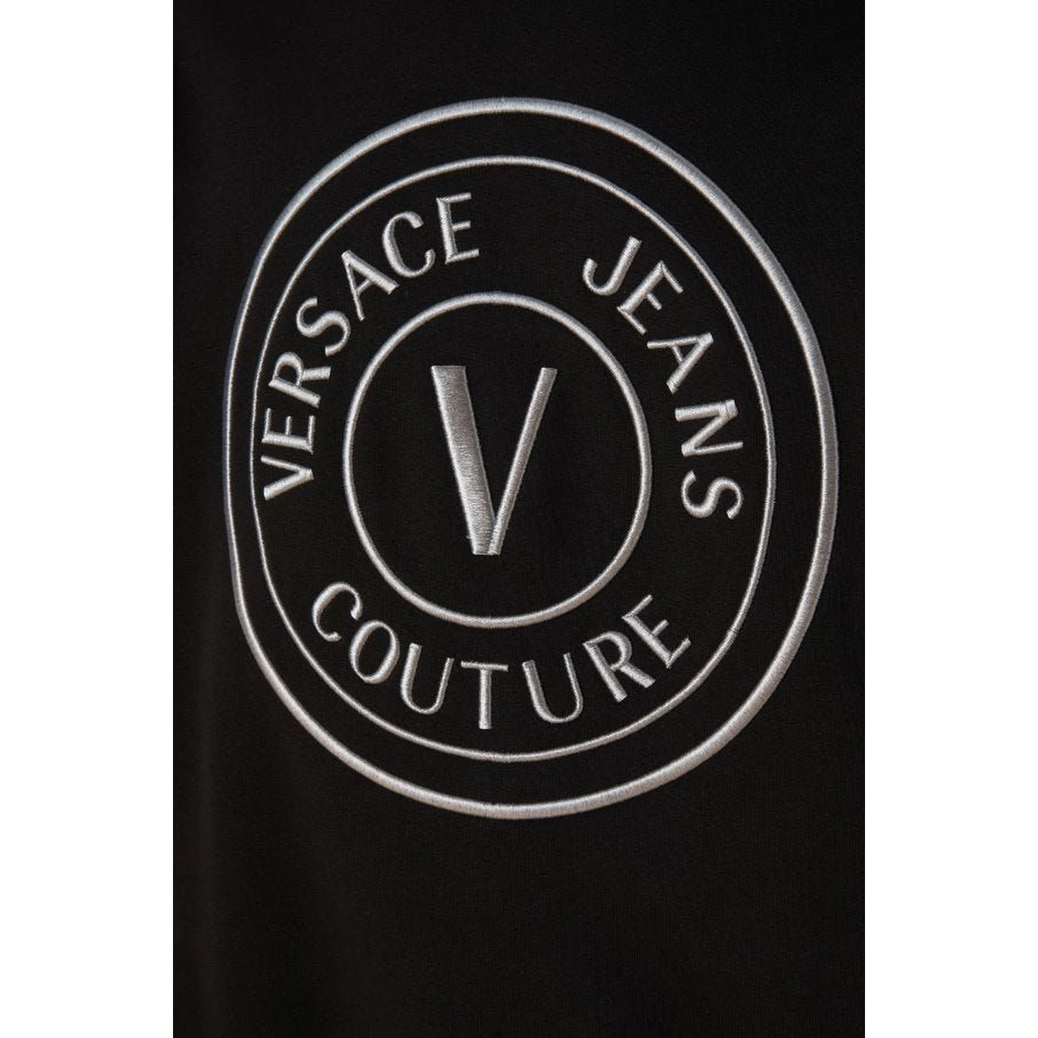 Black Cotton Logo Details Hooded Sweatshirt