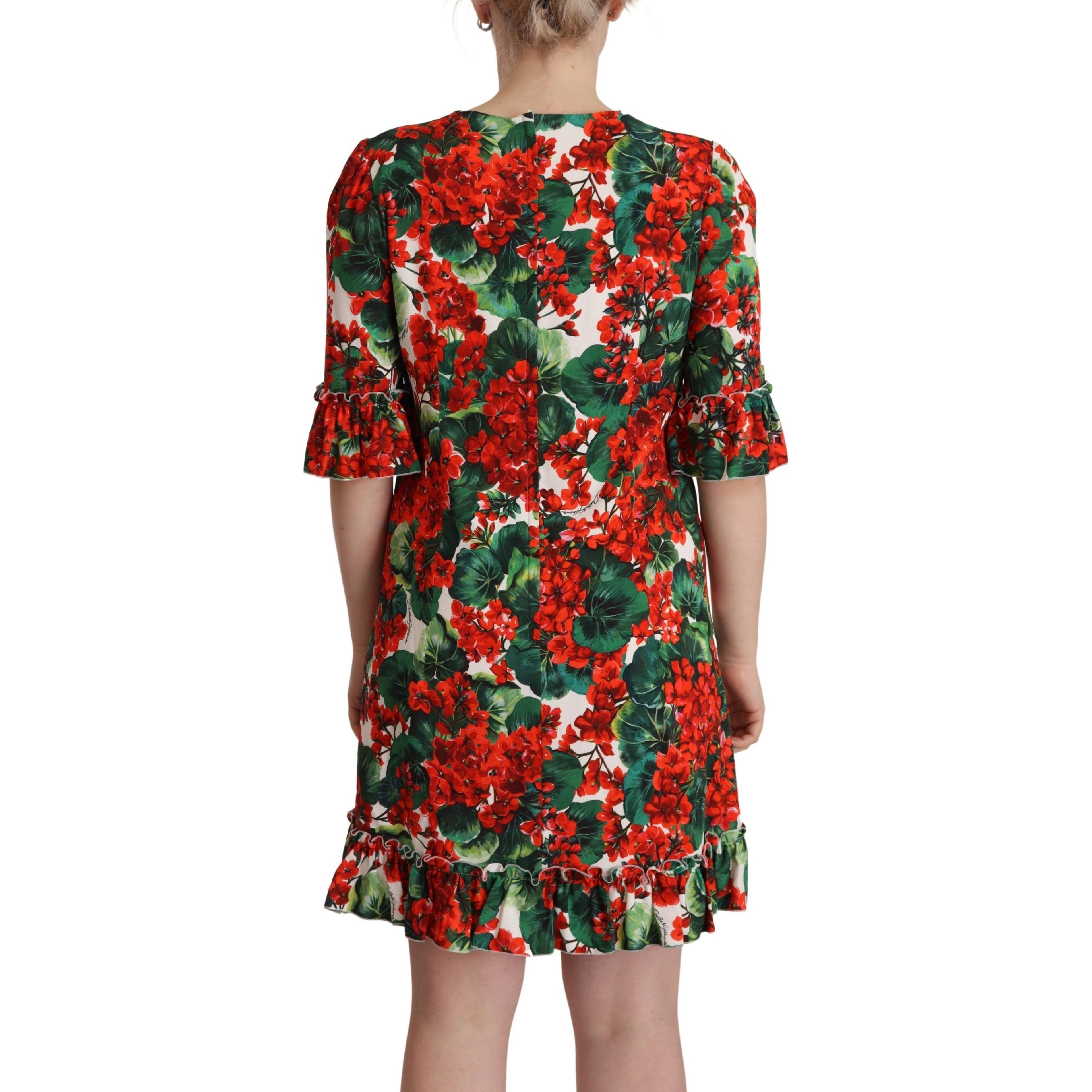 Multicolor Red Floral Shift Gown Dress