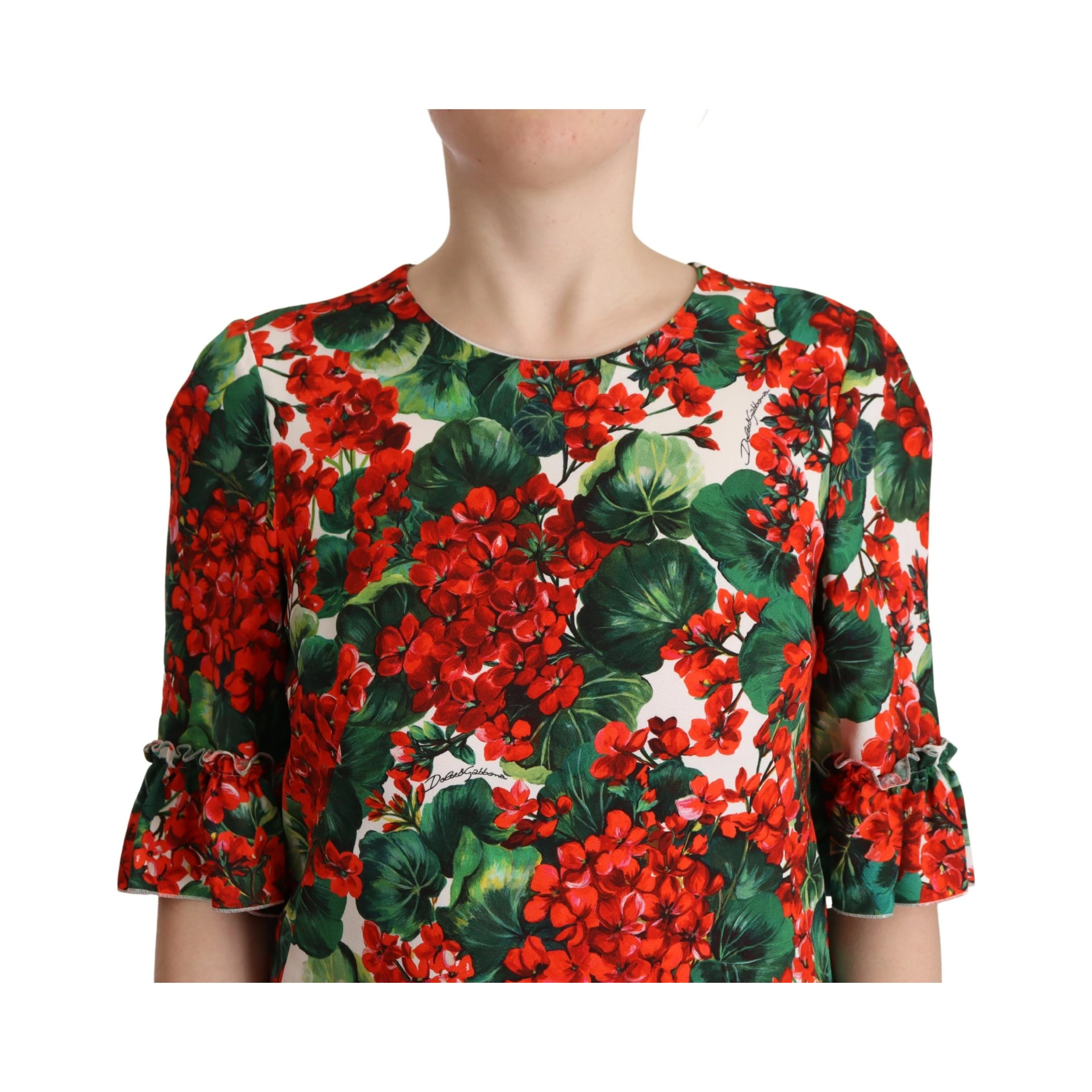 Multicolor Red Floral Shift Gown Dress