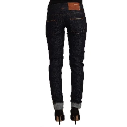 Black Cotton Low Waist Slim Fit Denim Jeans