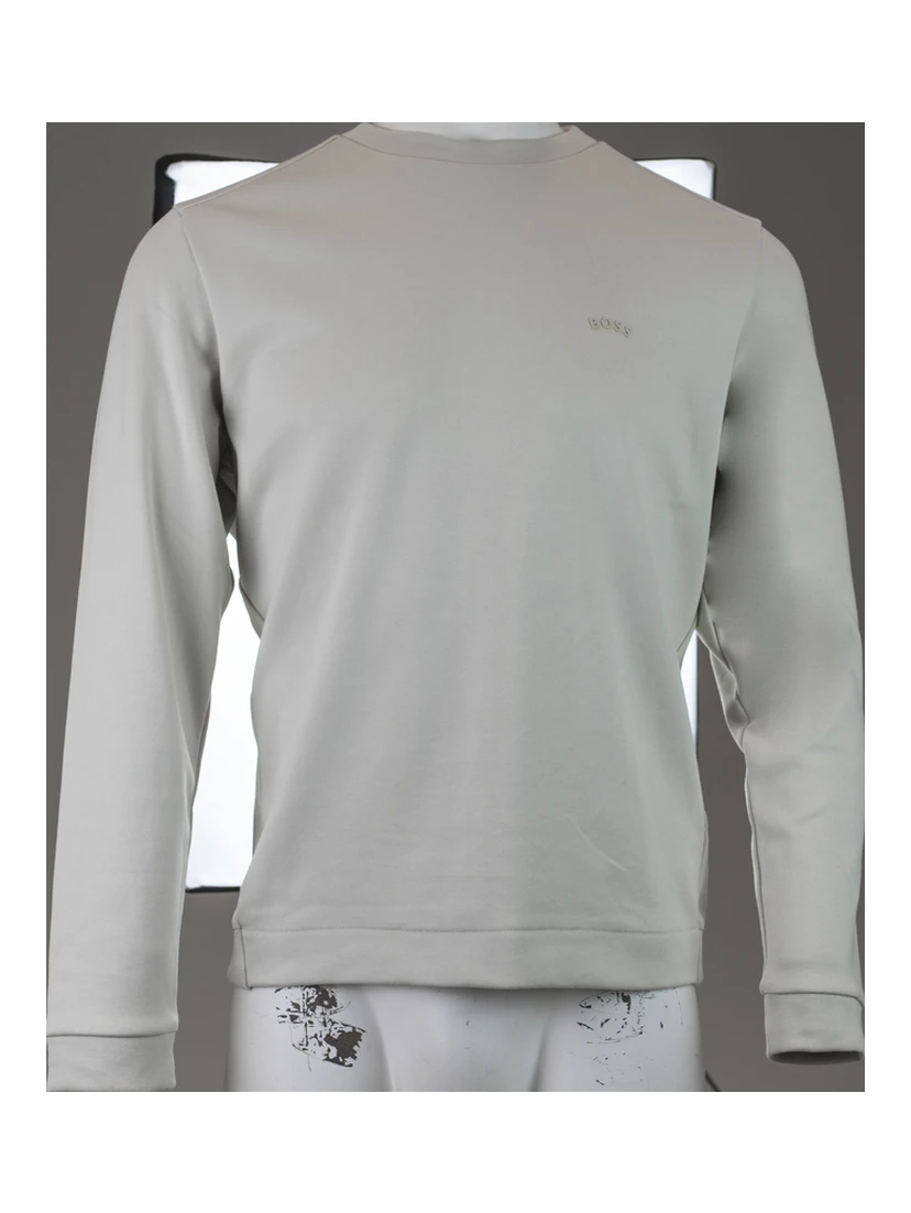 Beige Cotton Round Neck Sweatshirt