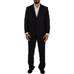 Black Polyester Single Breasted Formal Suit