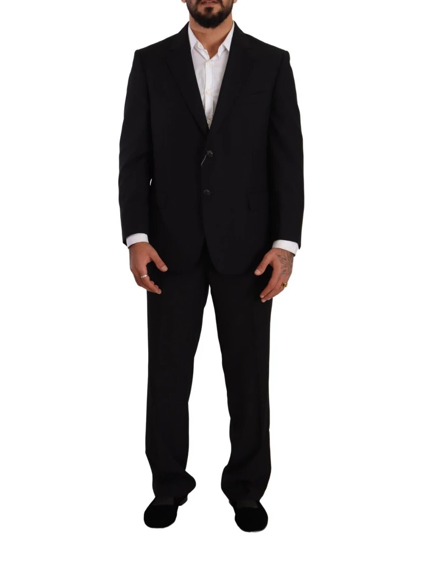 Black Polyester Single Breasted Formal Suit