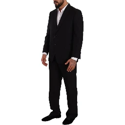 Black Polyester Single Breasted Formal Suit