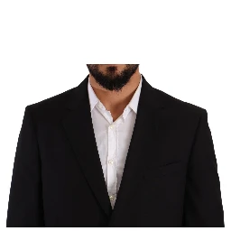 Black Polyester Single Breasted Formal Suit