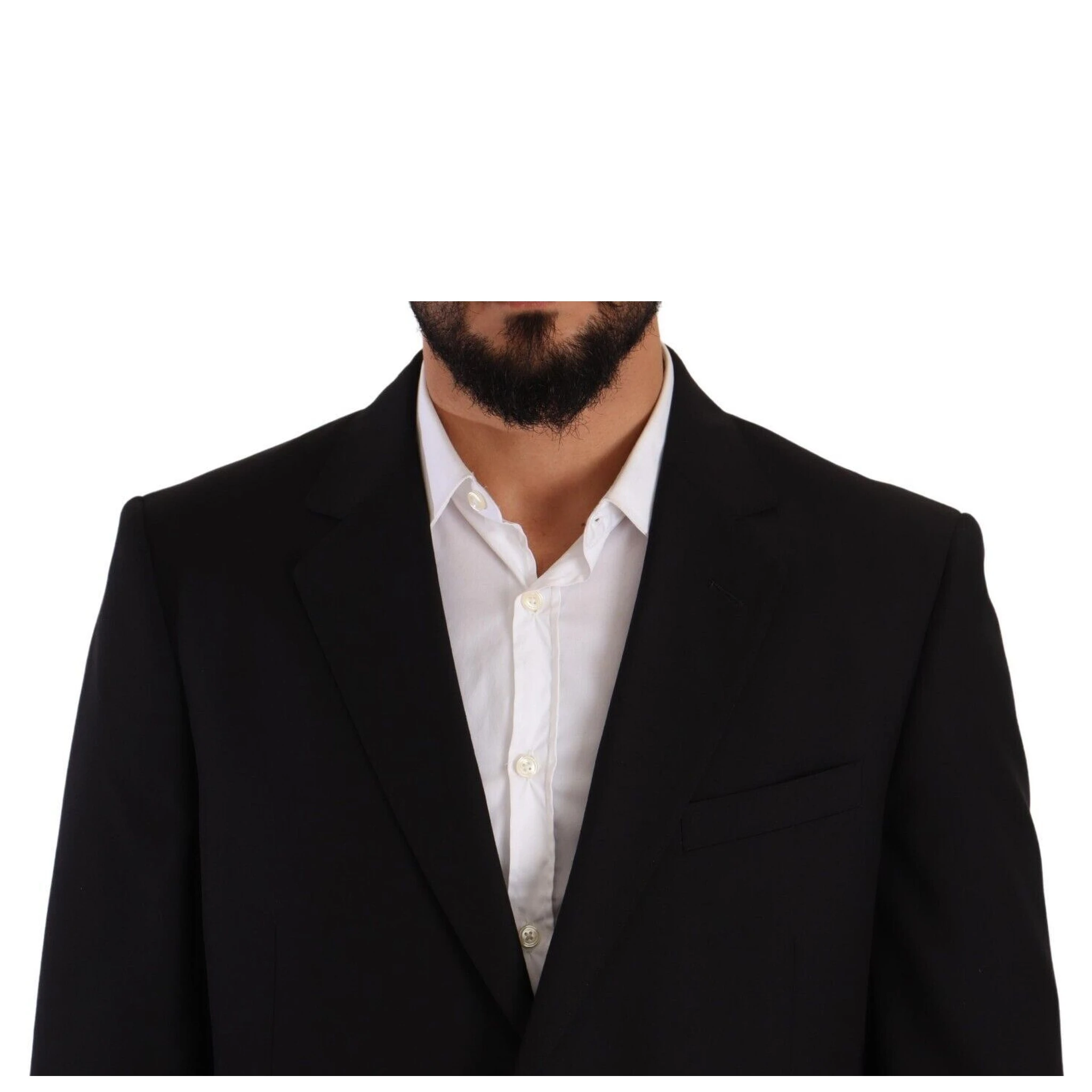 Black Polyester Single Breasted Formal Suit