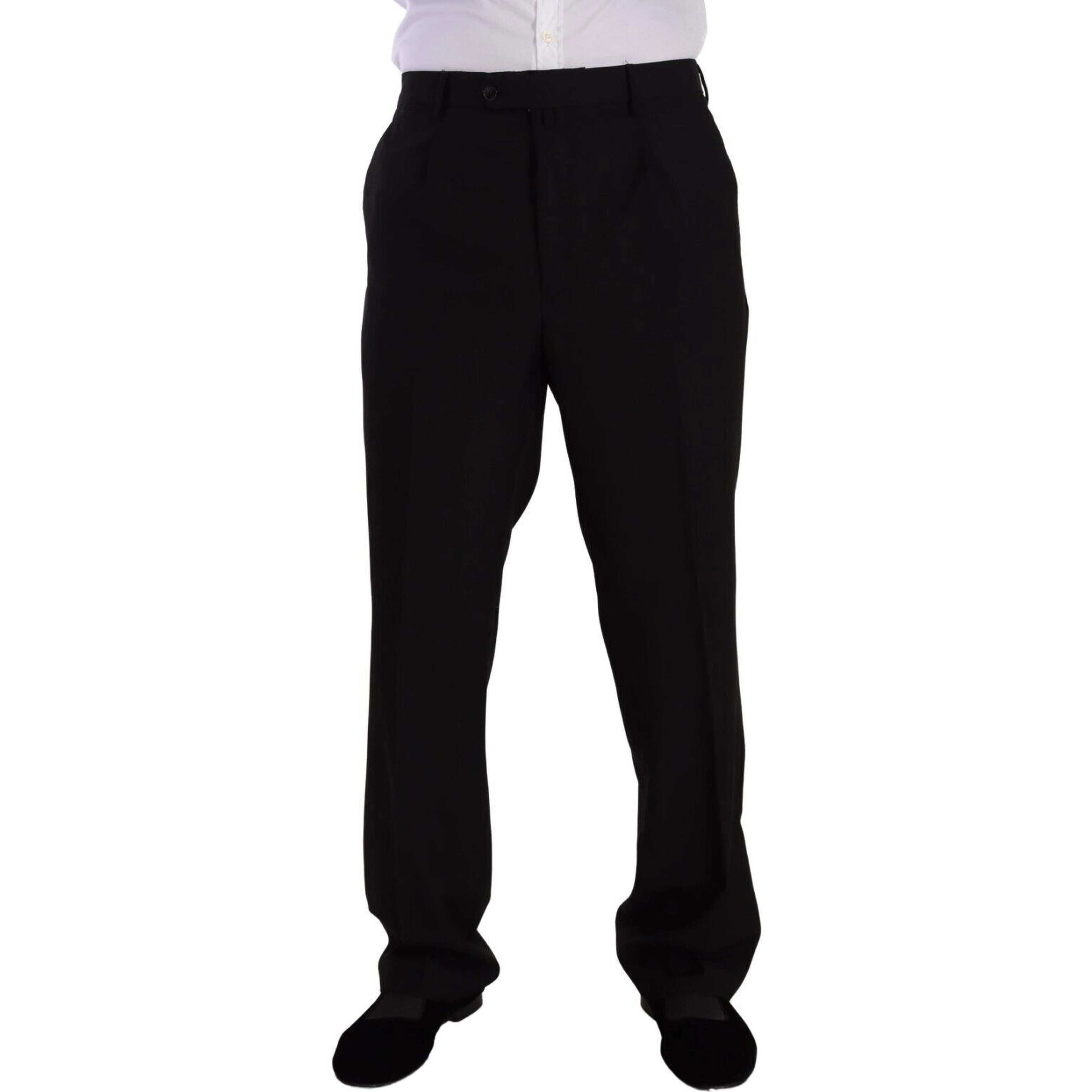 Black Polyester Single Breasted Formal Suit