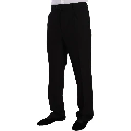 Black Polyester Single Breasted Formal Suit