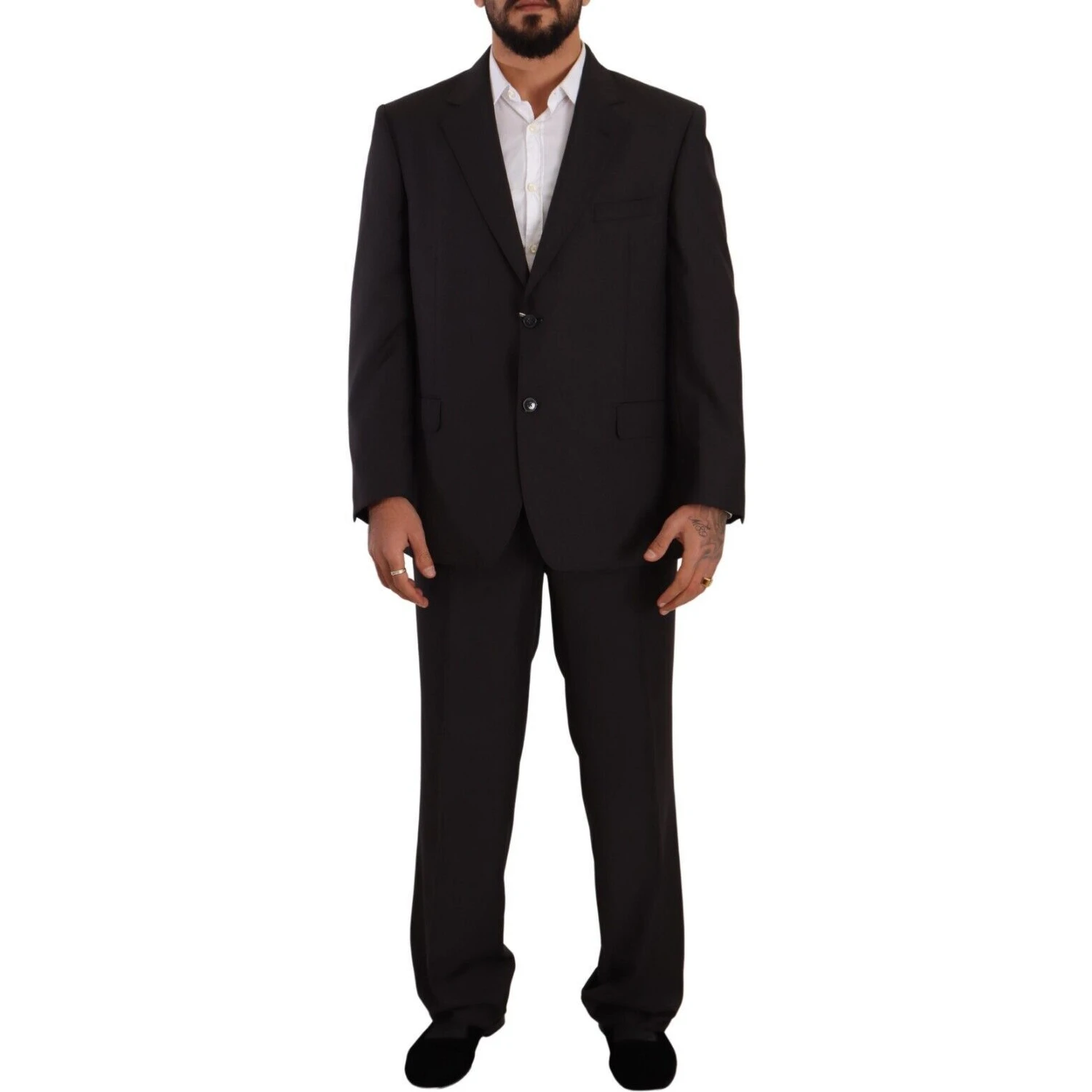 Gray Polyester Single Breasted Formal Suit