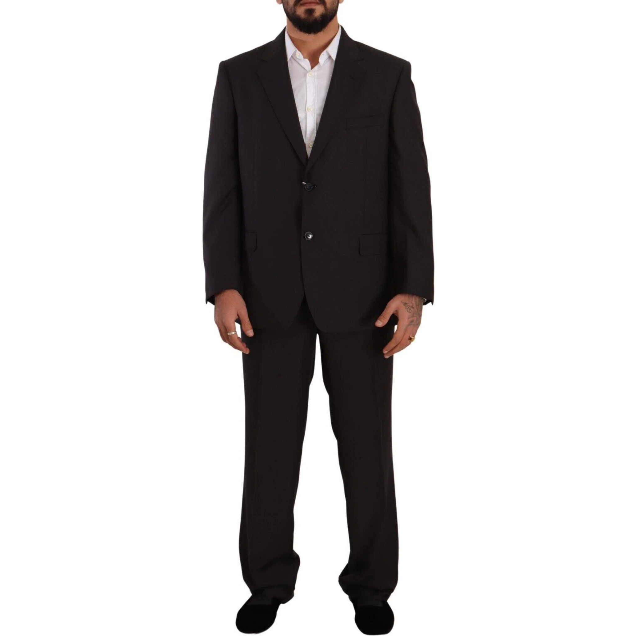 Gray Polyester Single Breasted Formal Suit