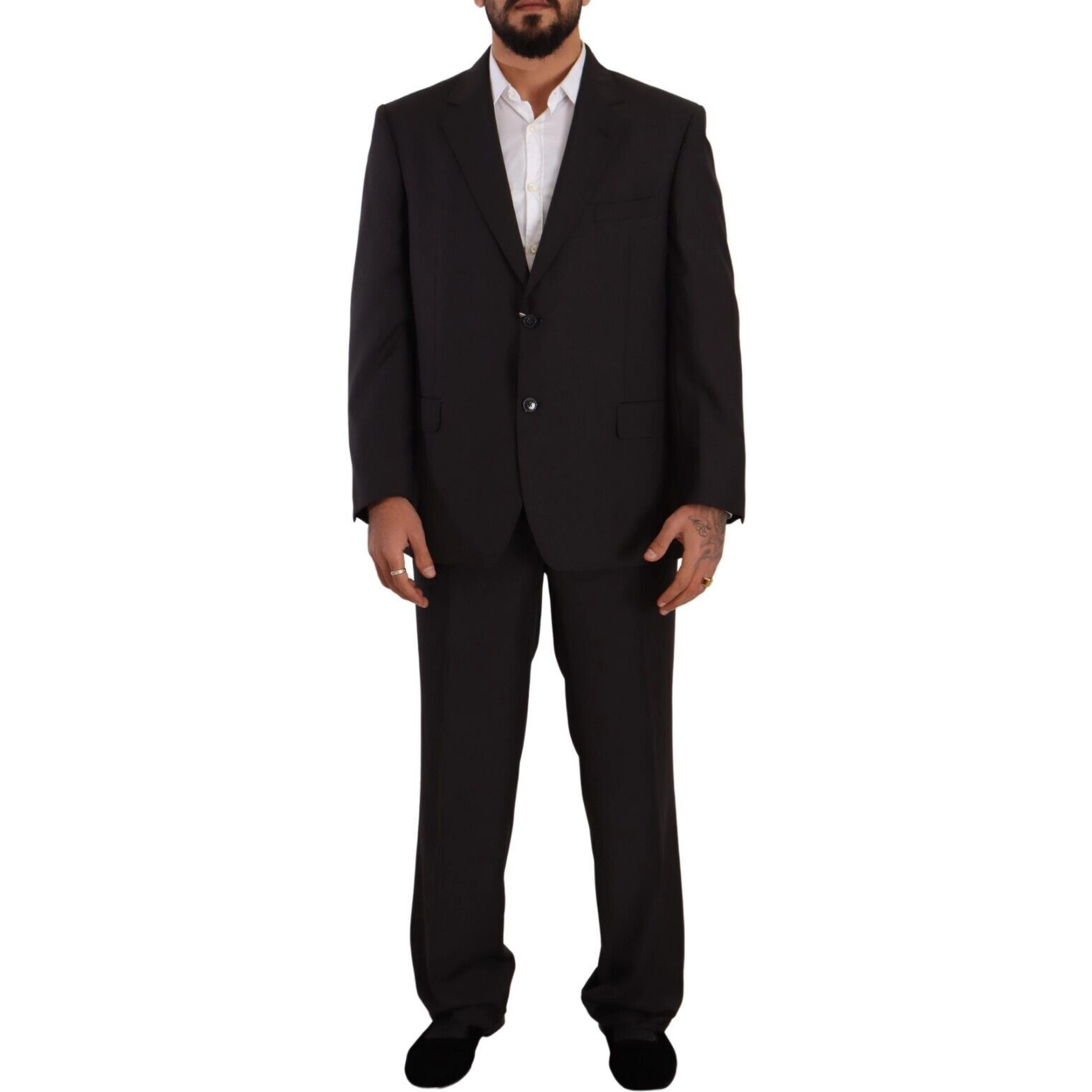 Gray Polyester Single Breasted Formal Suit