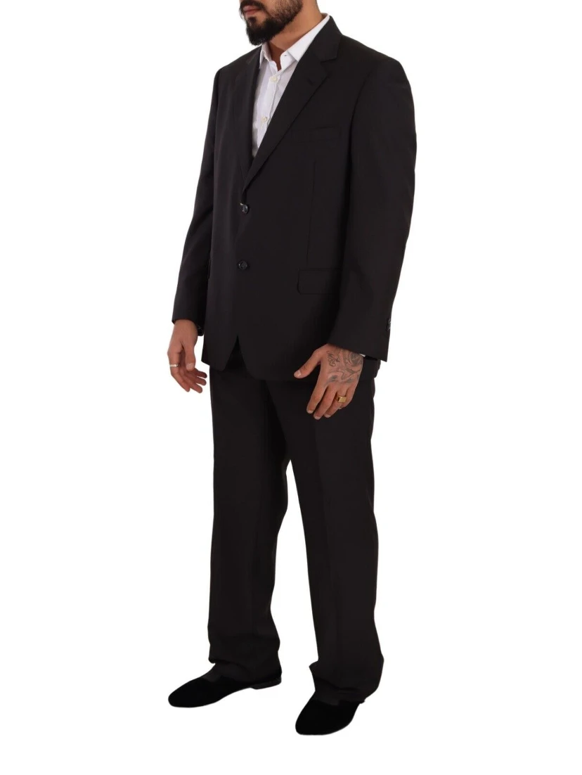 Gray Polyester Single Breasted Formal Suit