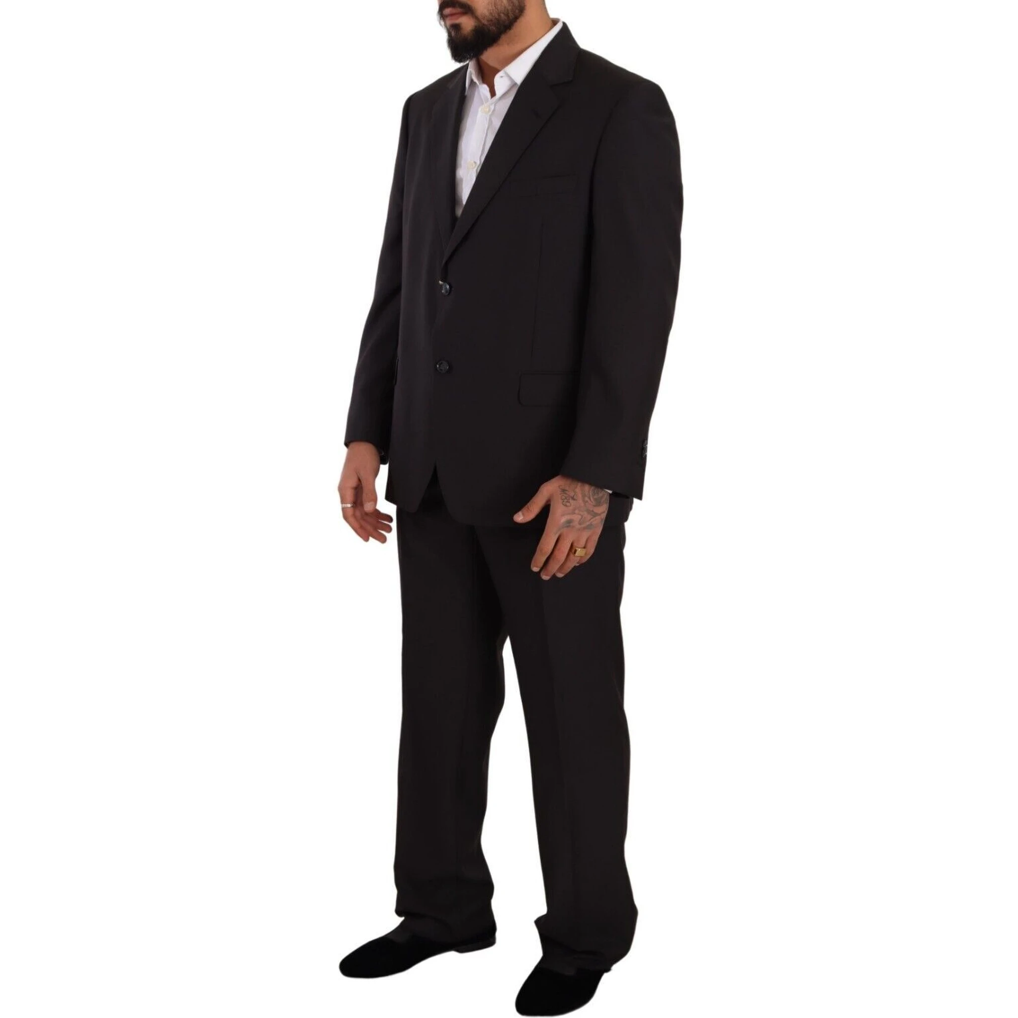 Gray Polyester Single Breasted Formal Suit