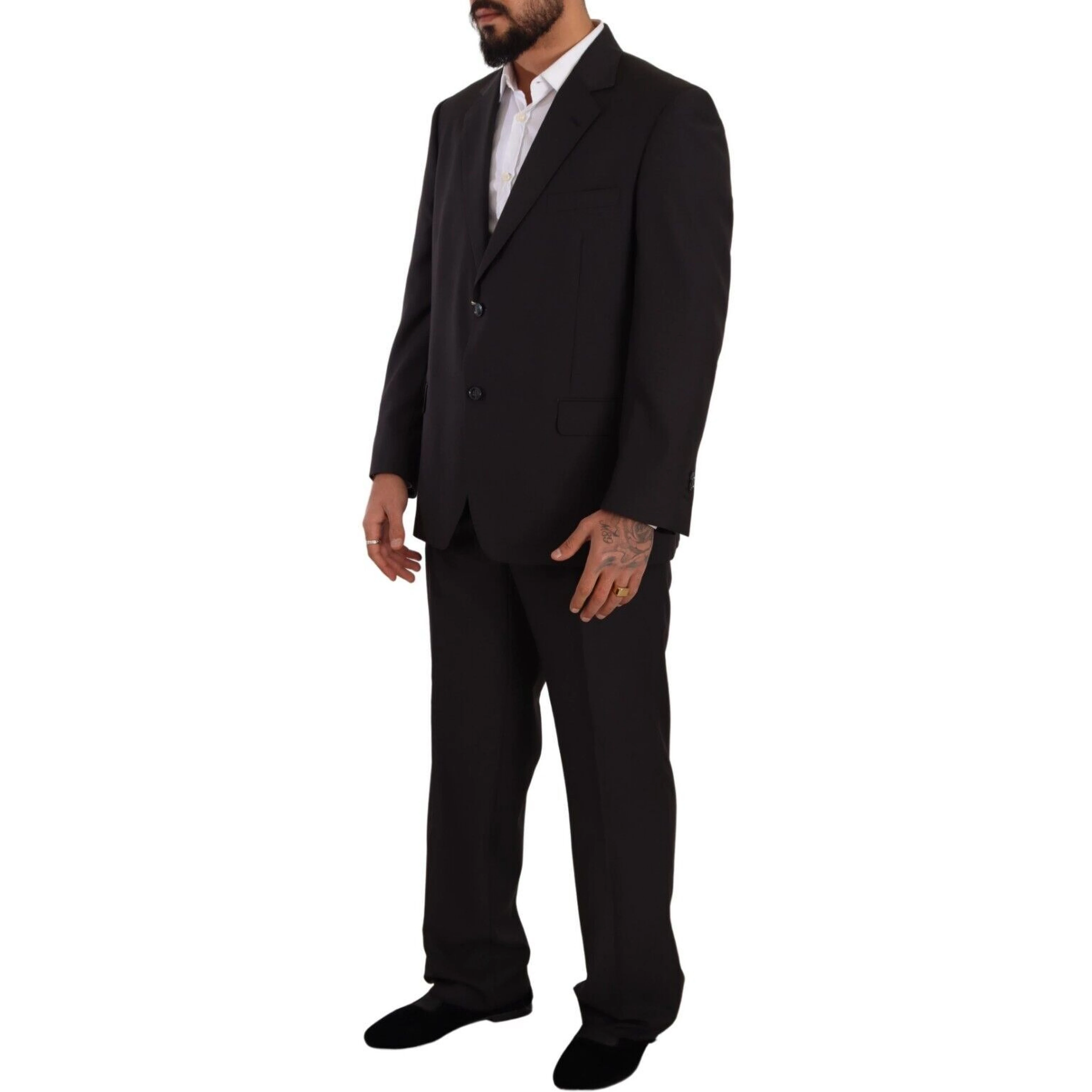 Gray Polyester Single Breasted Formal Suit