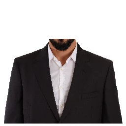 Gray Polyester Single Breasted Formal Suit