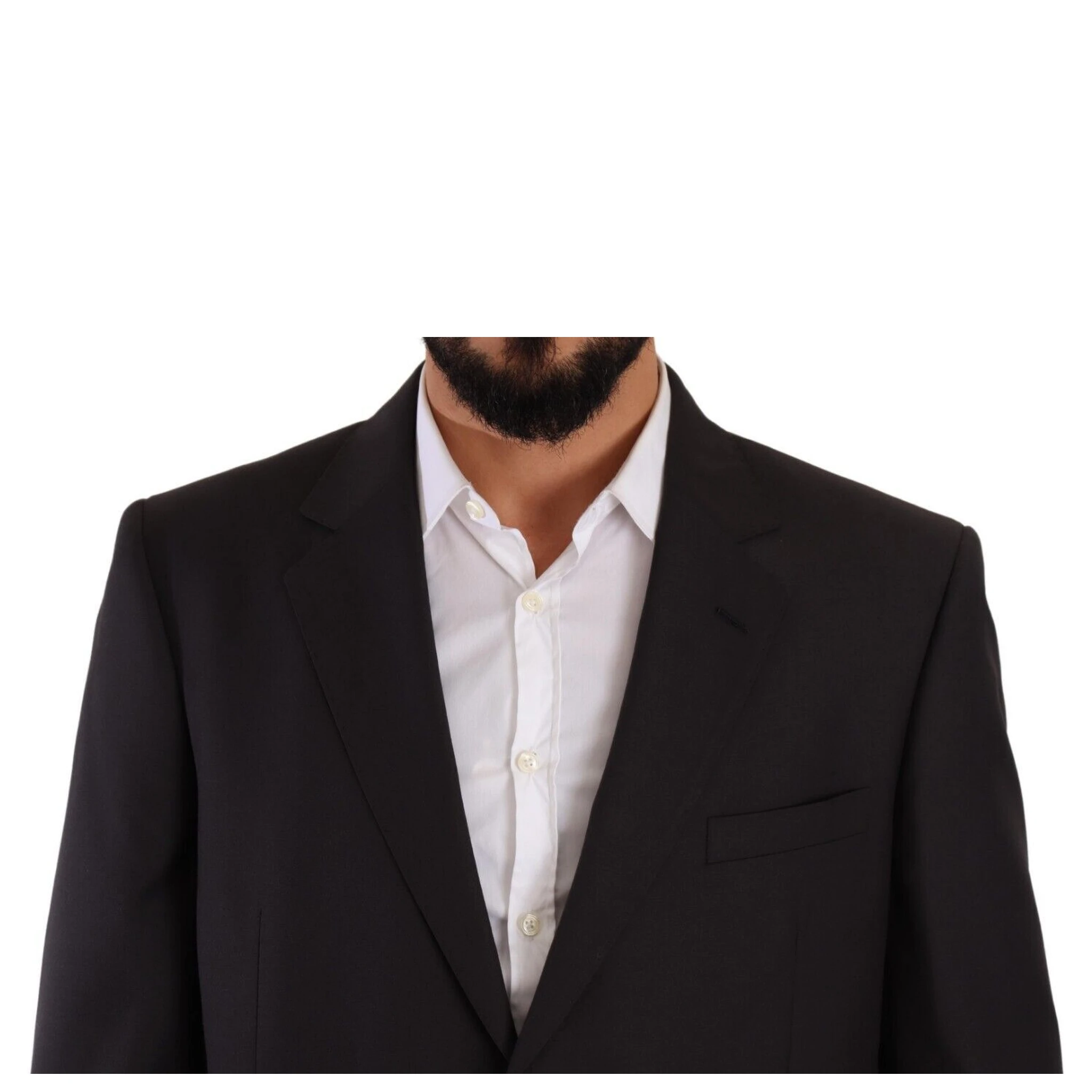 Gray Polyester Single Breasted Formal Suit