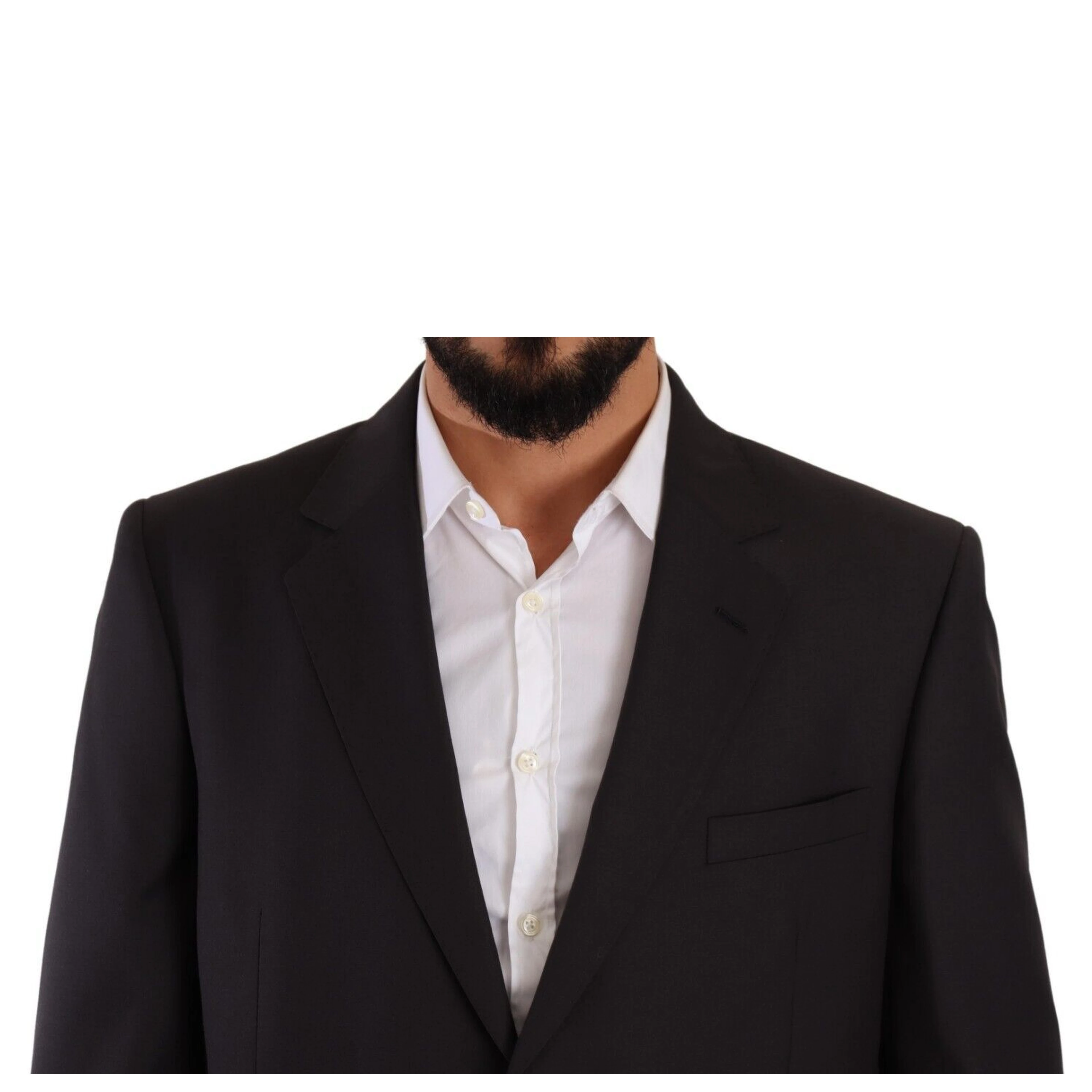 Gray Polyester Single Breasted Formal Suit