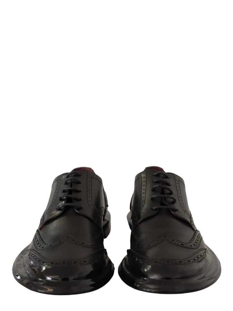 Black Leather Oxford Wingtip Formal Derby Shoes alternative
