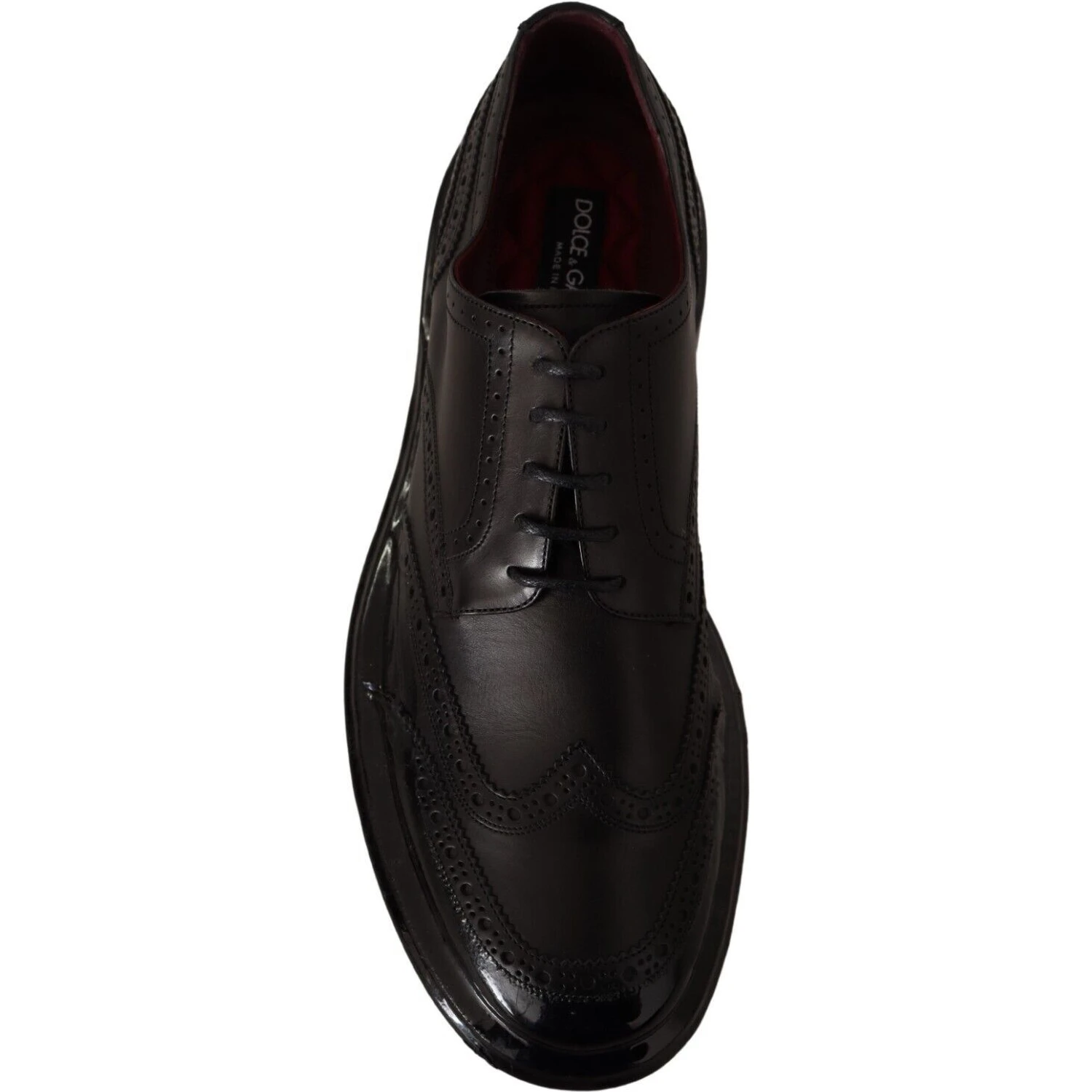 Black Leather Oxford Wingtip Formal Derby Shoes