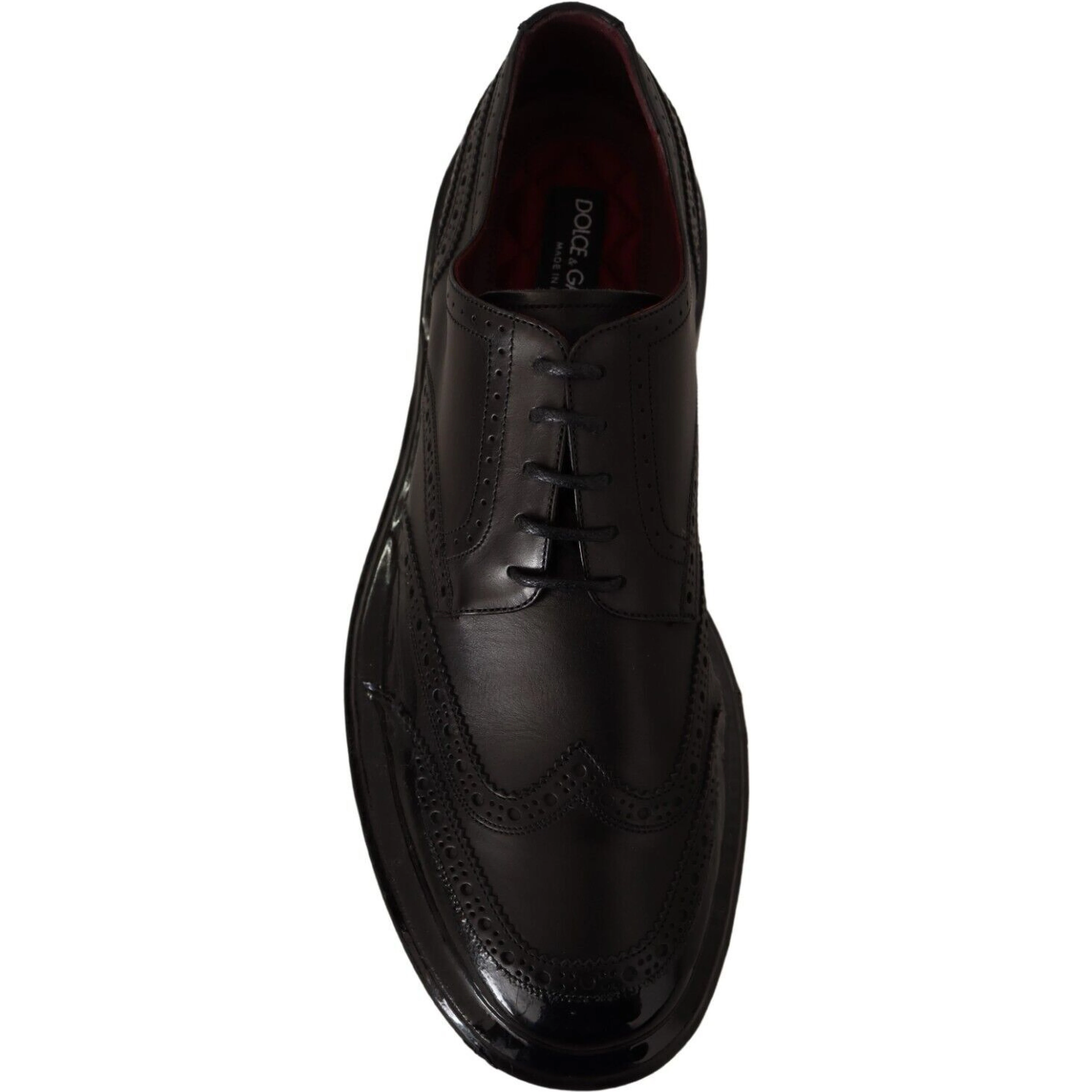 Black Leather Oxford Wingtip Formal Derby Shoes