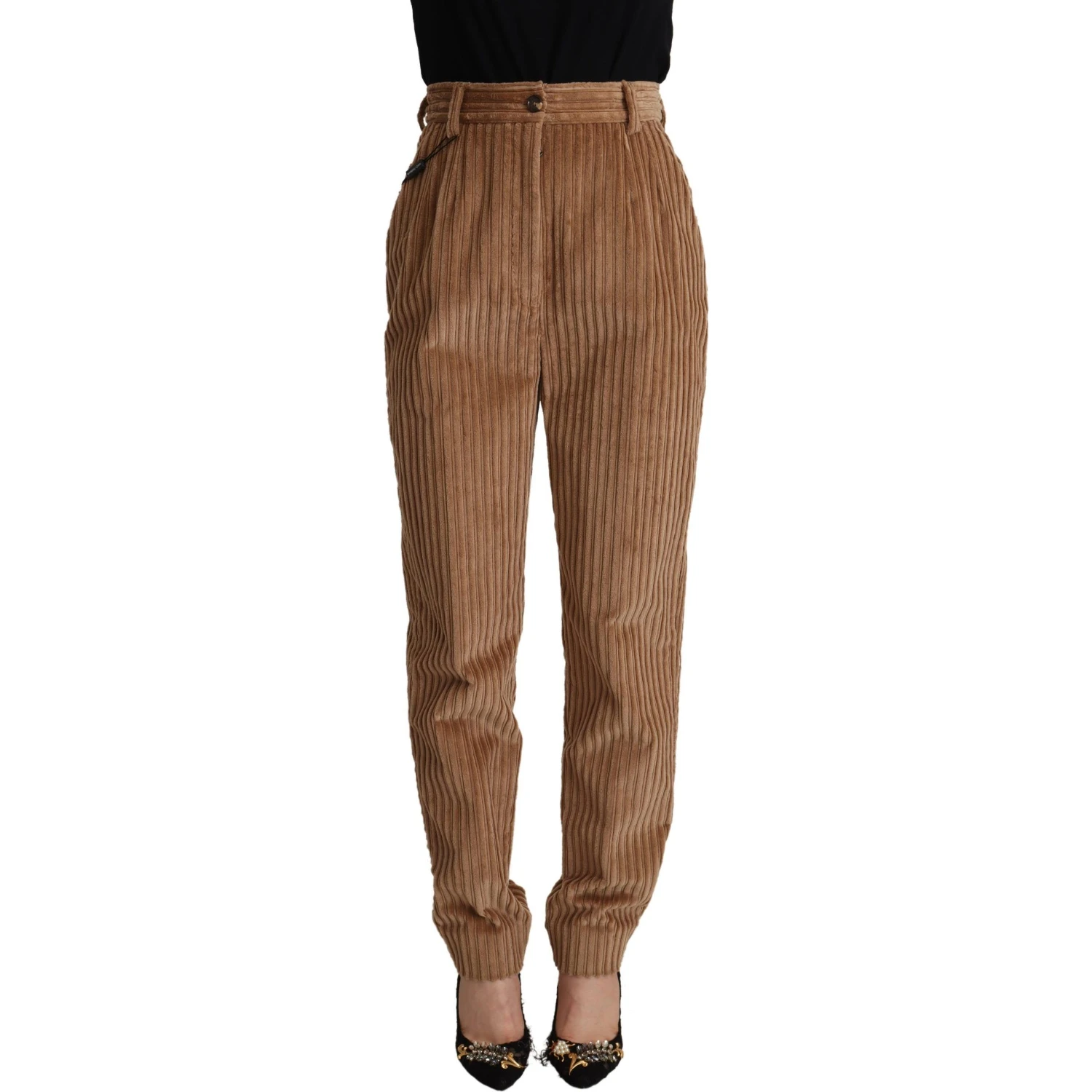 Brown Corduroy Cotton Trouser Tapered Pants