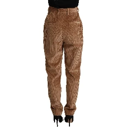 Brown Corduroy Cotton Trouser Tapered Pants