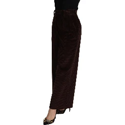 Black Cotton High Waist Trouser Wide Leg Pants