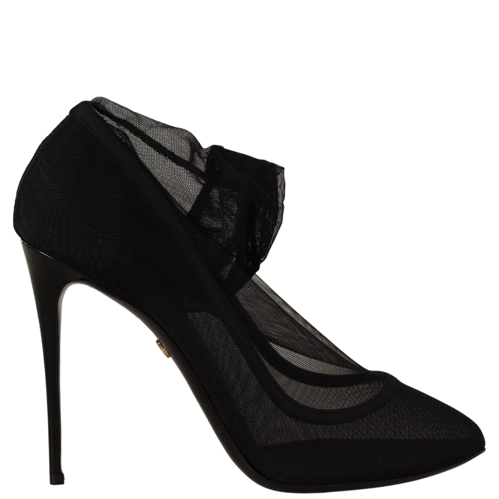 Black Tulle Stretch Boots Pumps Shoes