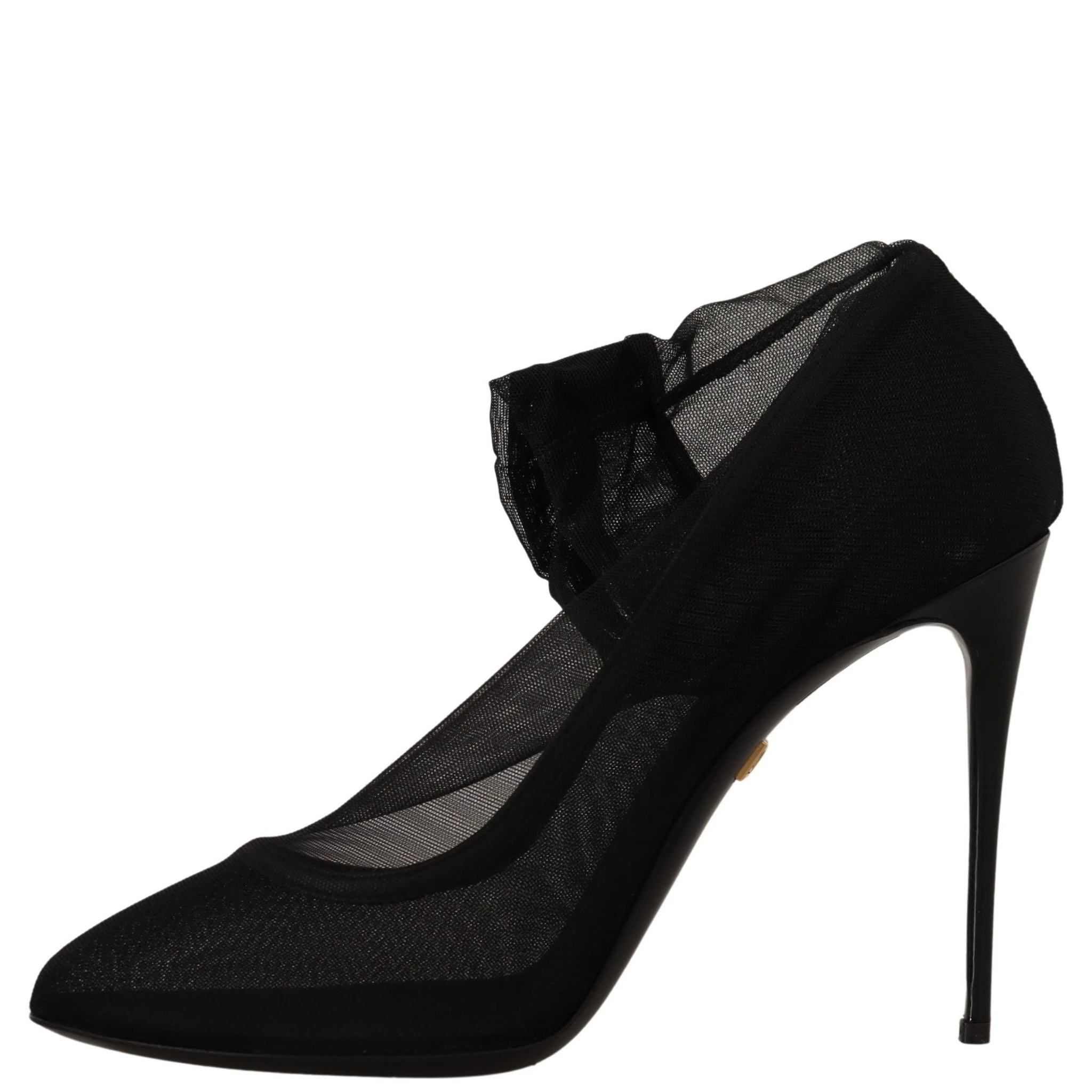 Black Tulle Stretch Boots Pumps Shoes