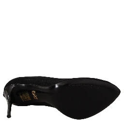 Black Tulle Stretch Boots Pumps Shoes