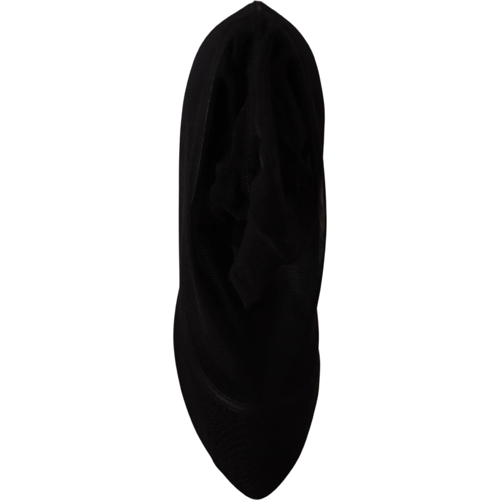 Black Tulle Stretch Boots Pumps Shoes