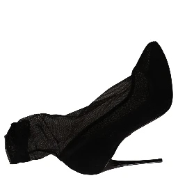 Black Tulle Stretch Boots Pumps Shoes