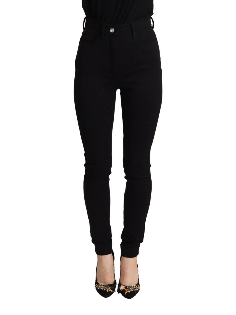 Black High Waist Skinny Slim Fit Pants