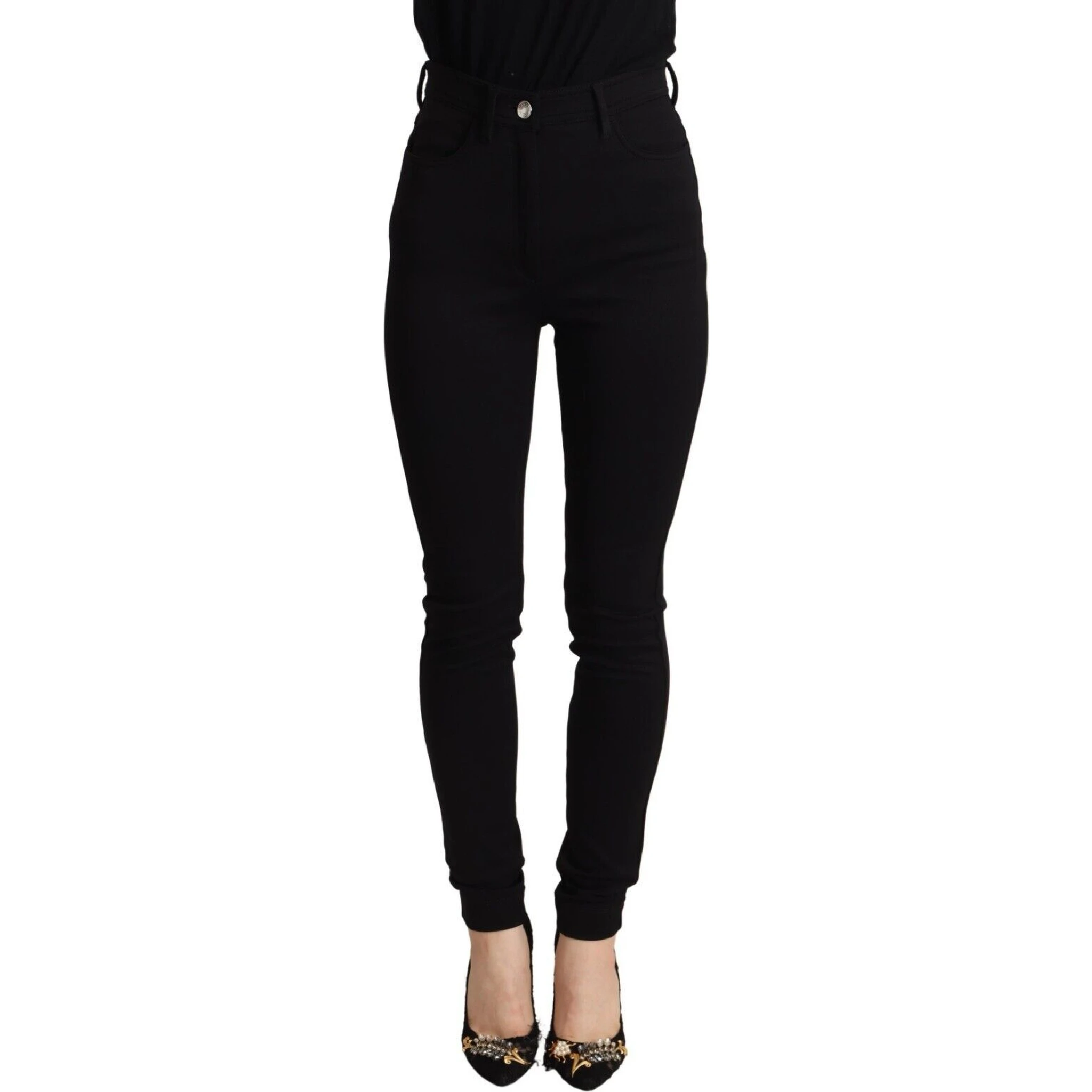 Black High Waist Skinny Slim Fit Pants