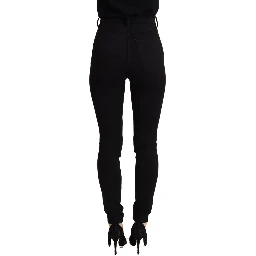 Black High Waist Skinny Slim Fit Pants