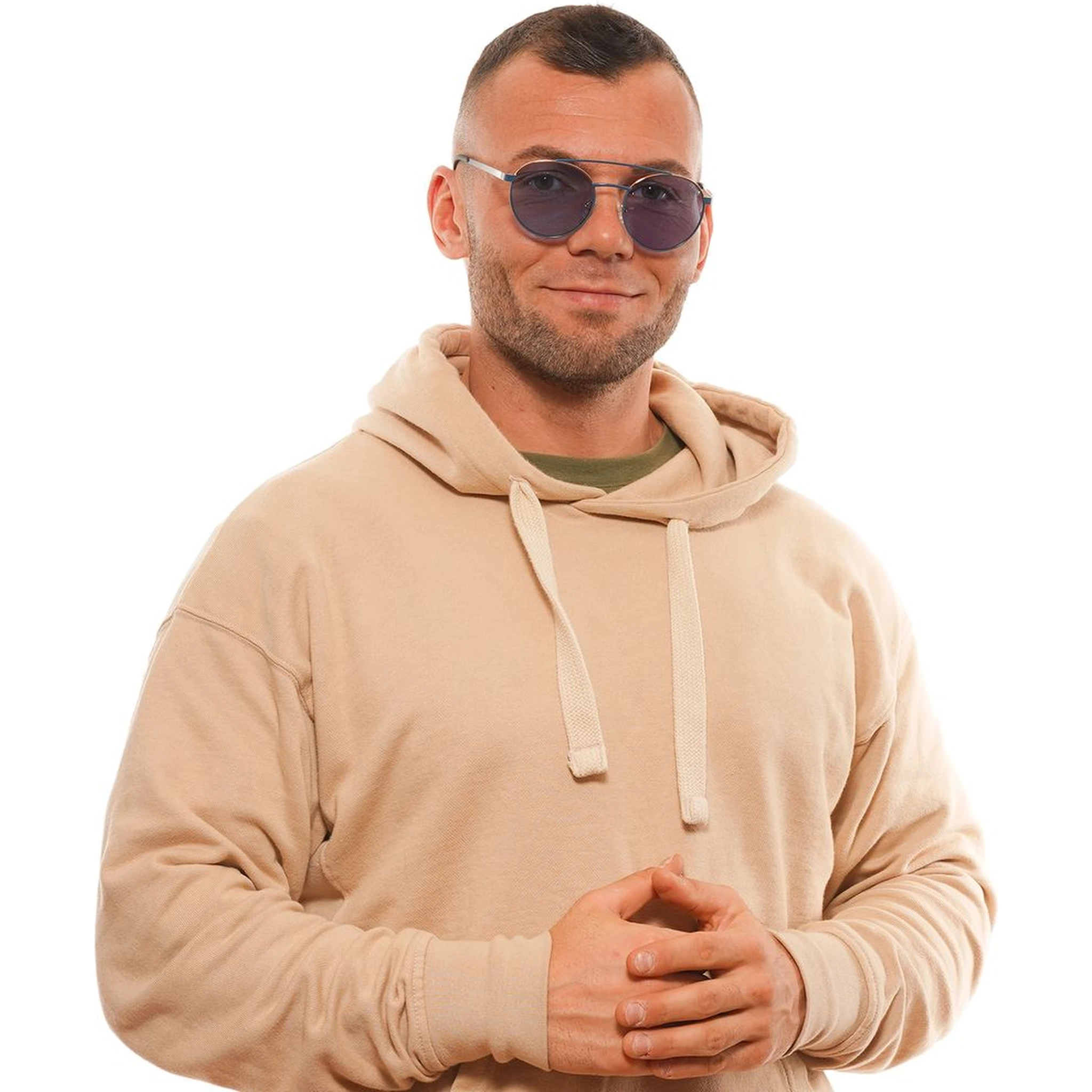 Blue Metal & Plastic Sunglasses