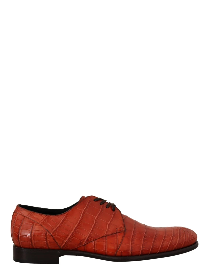 Orange Exotic Leather Dress Derby Shoes