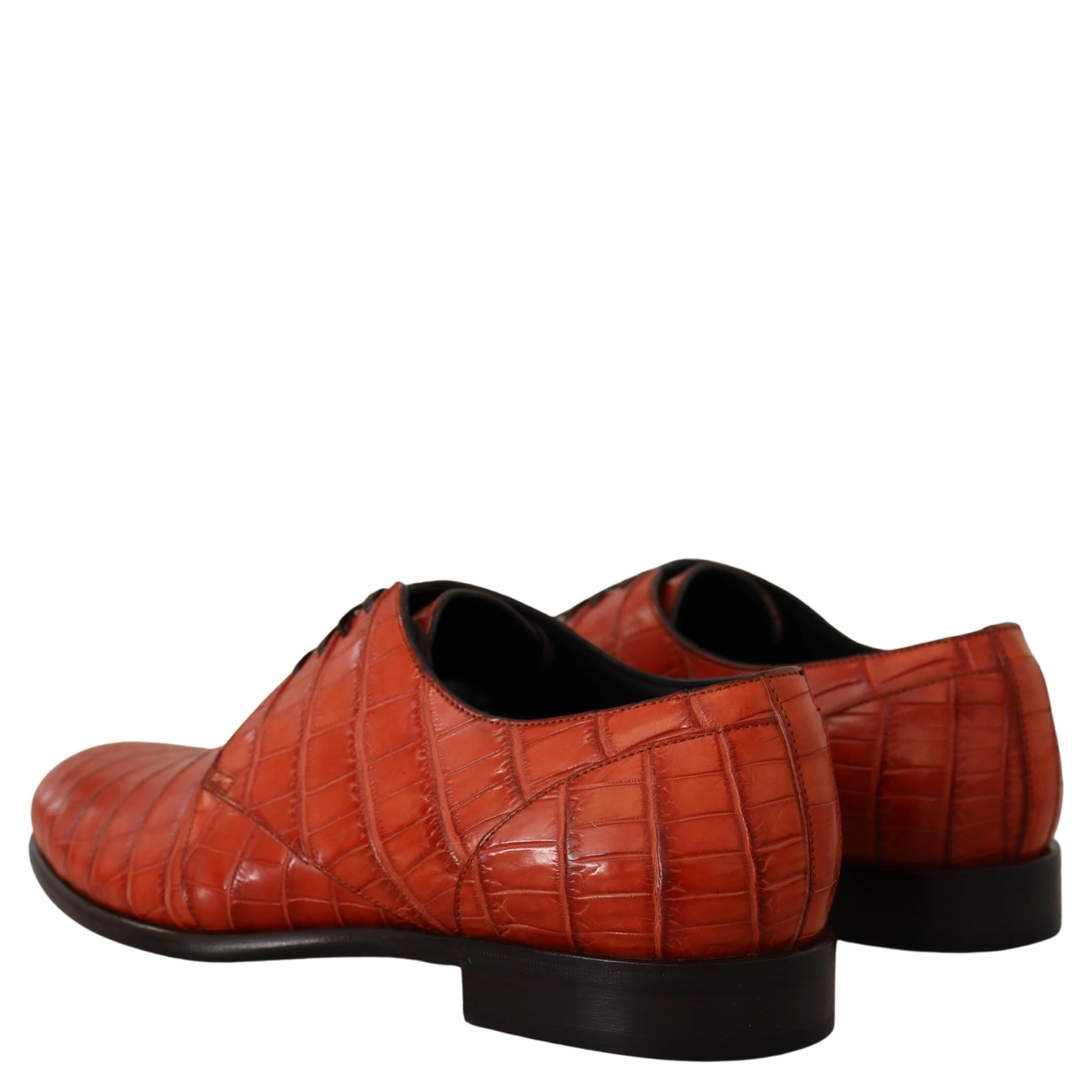 Orange Exotic Leather Dress Derby Shoes