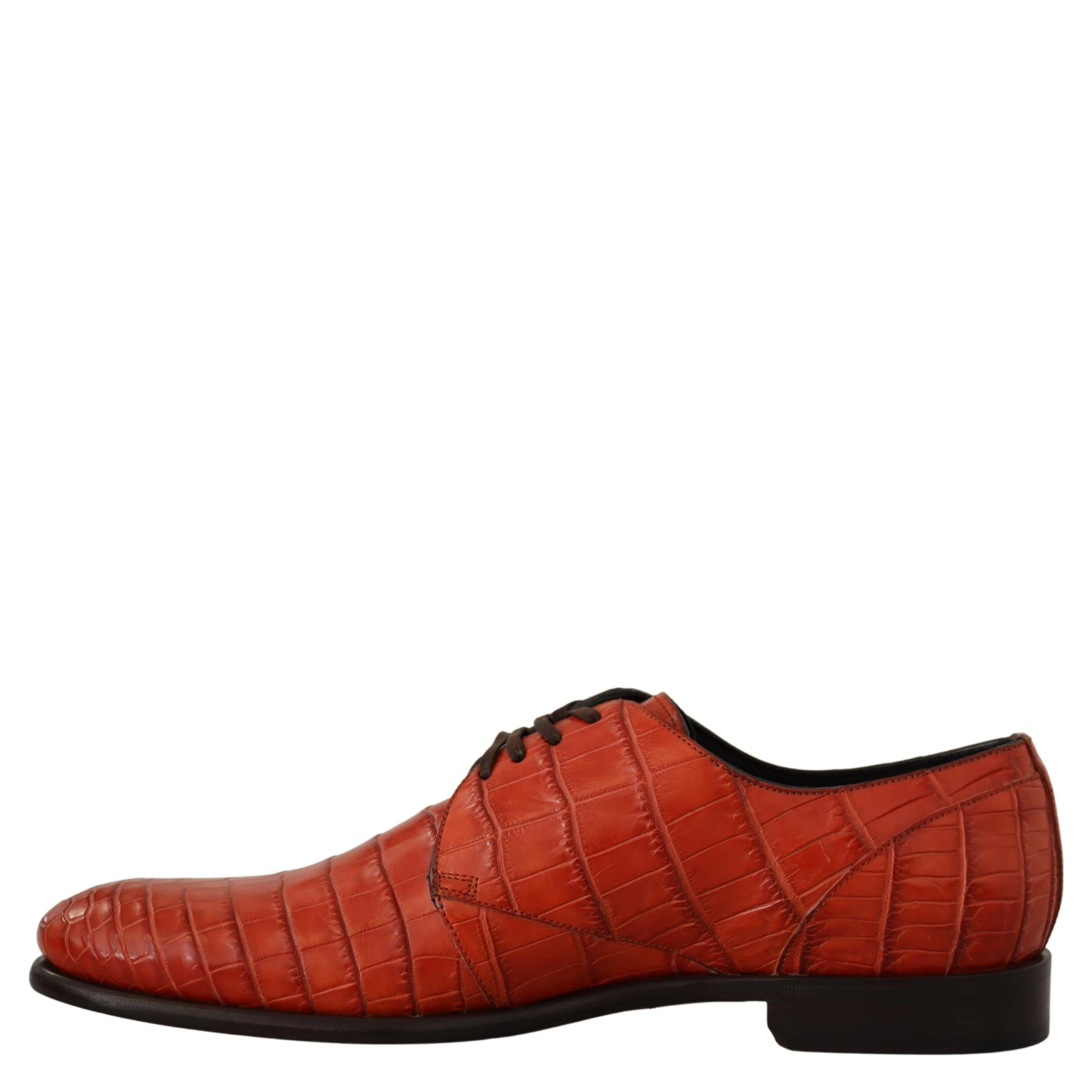 Orange Exotic Leather Dress Derby Shoes