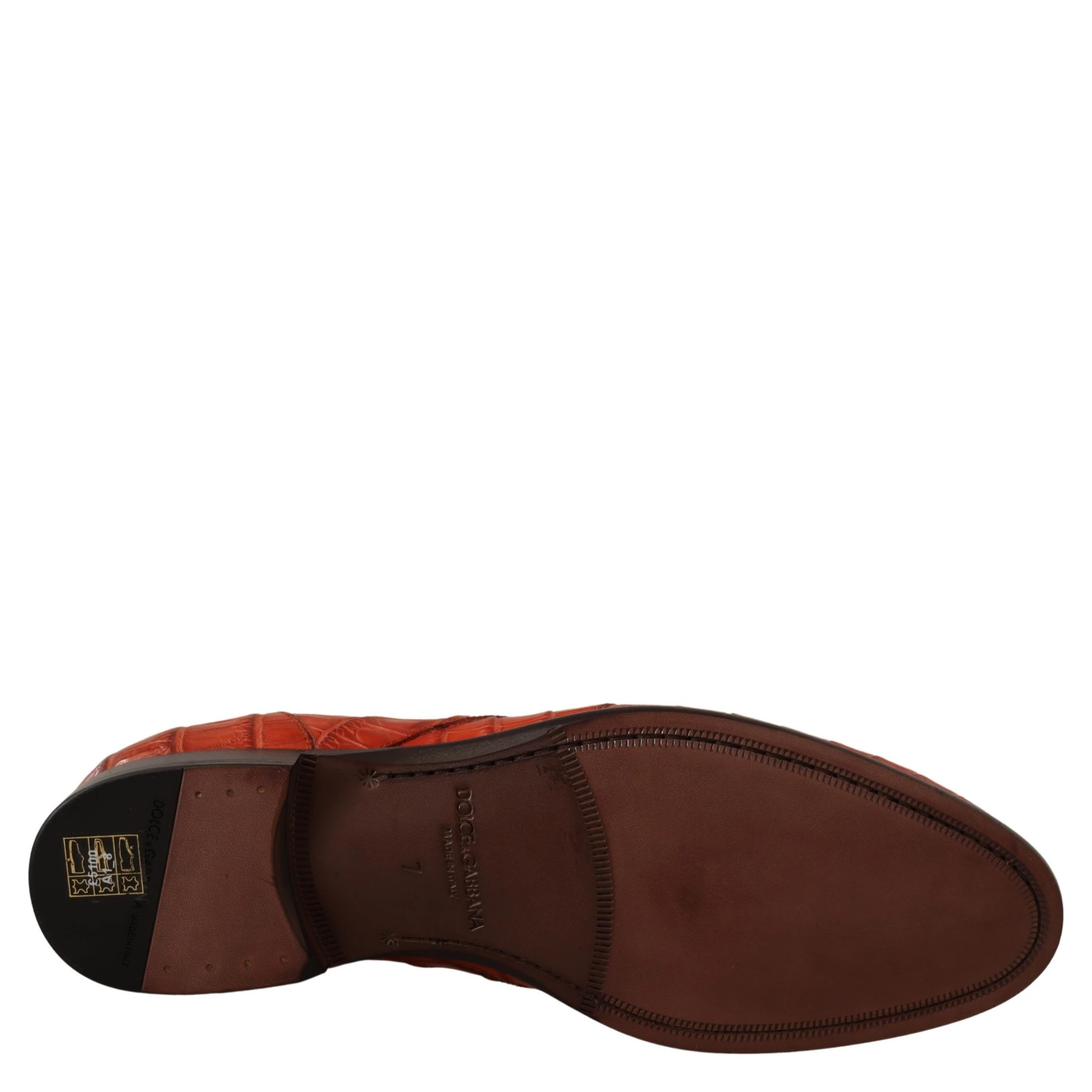 Orange Exotic Leather Dress Derby Shoes