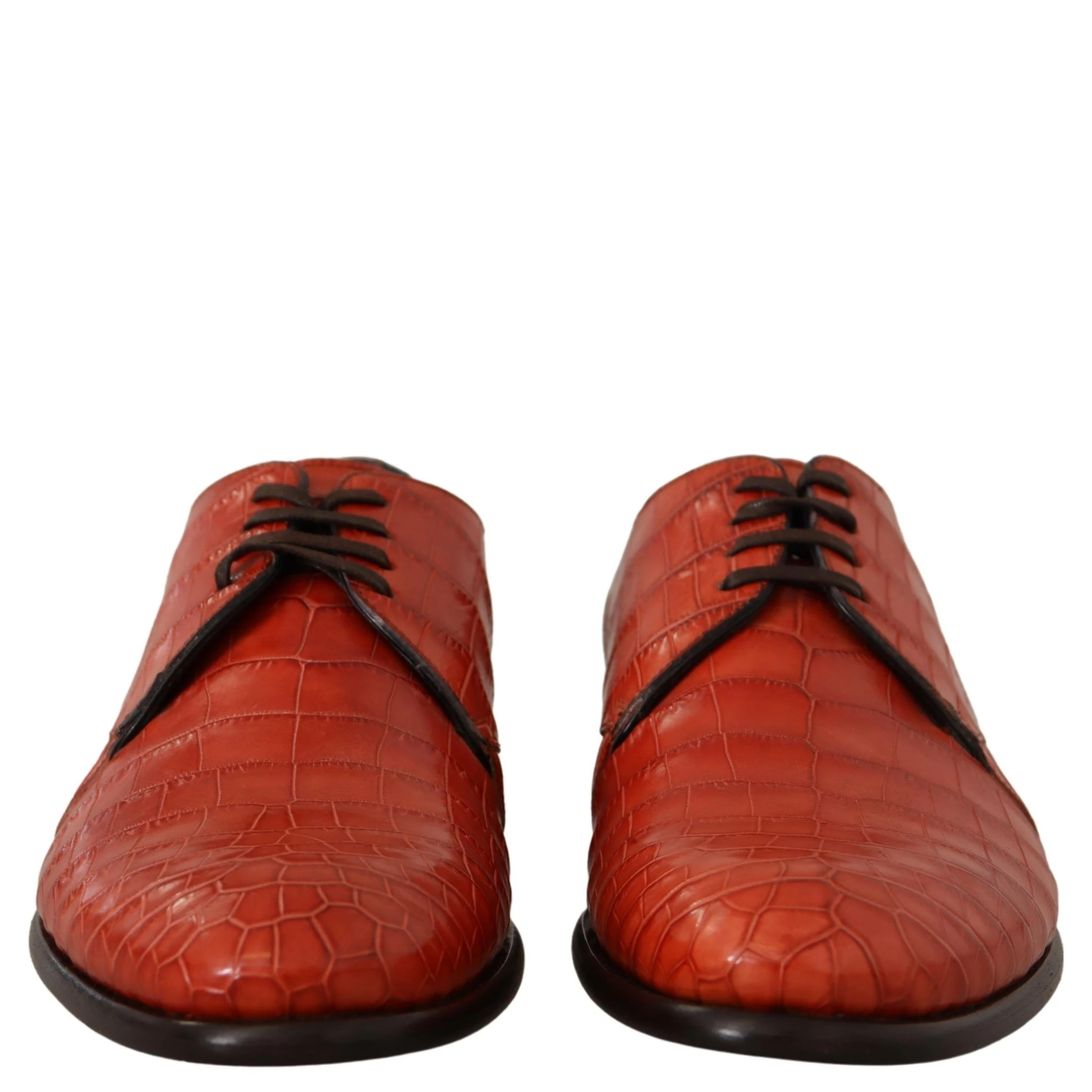 Orange Exotic Leather Dress Derby Shoes