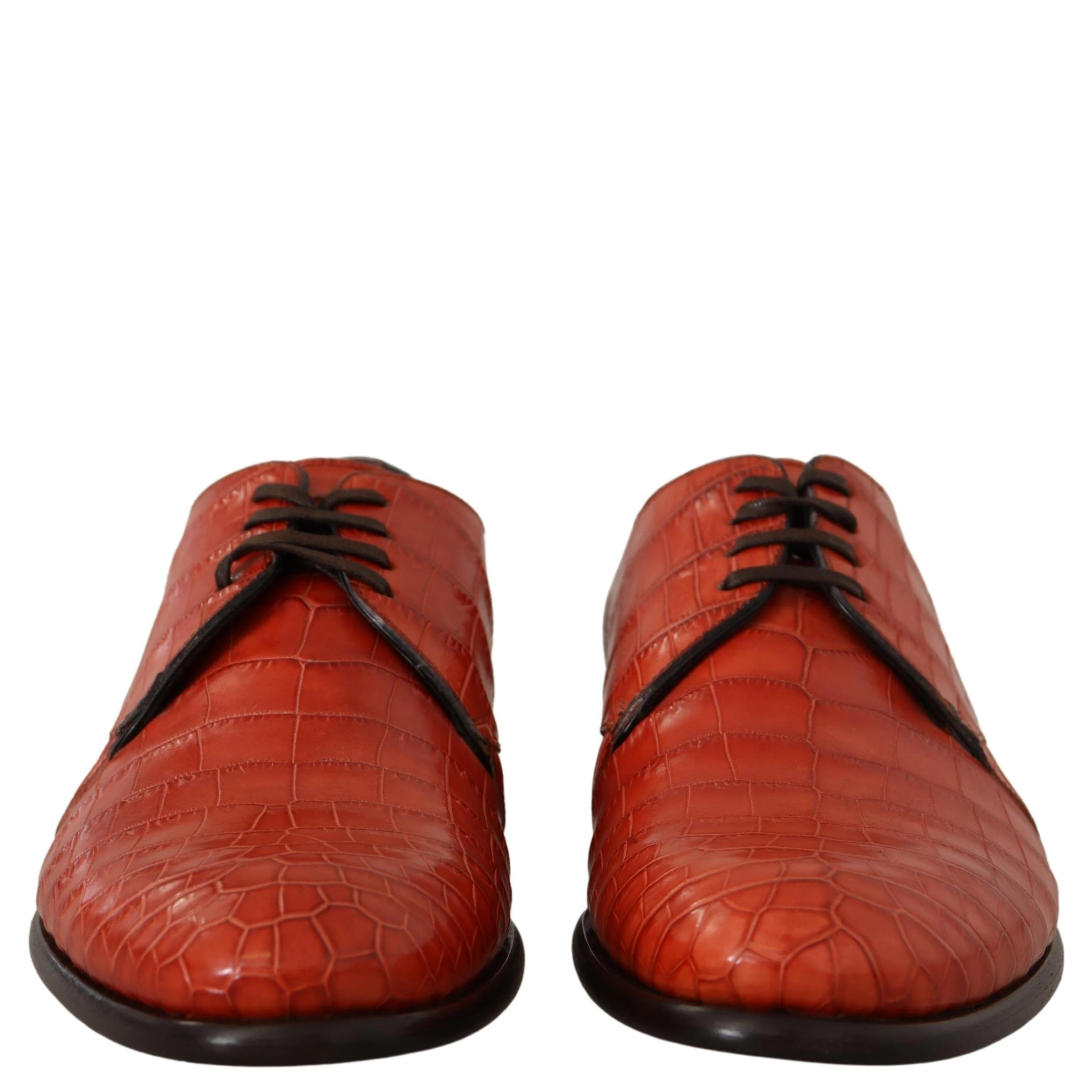 Orange Exotic Leather Dress Derby Shoes