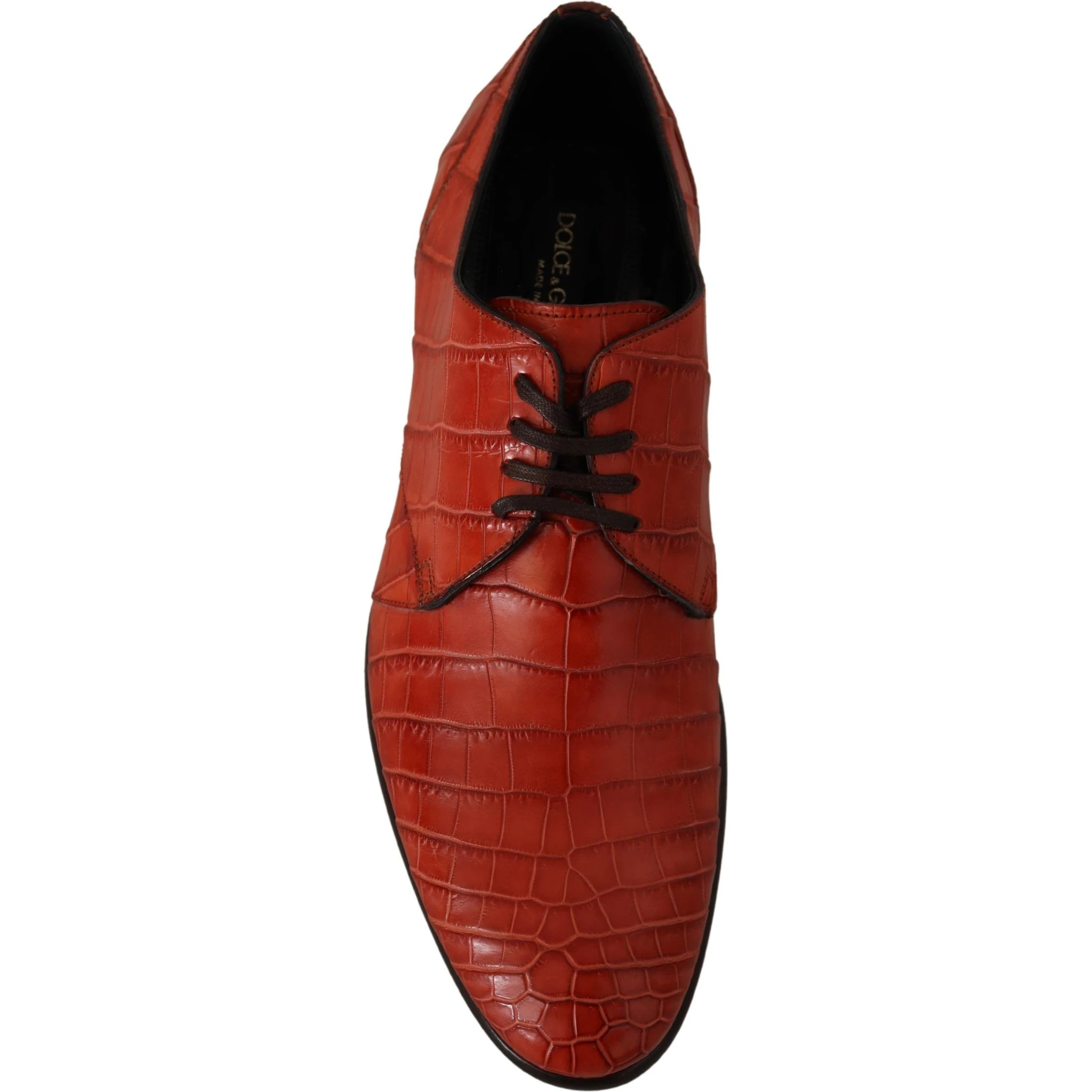 Orange Exotic Leather Dress Derby Shoes